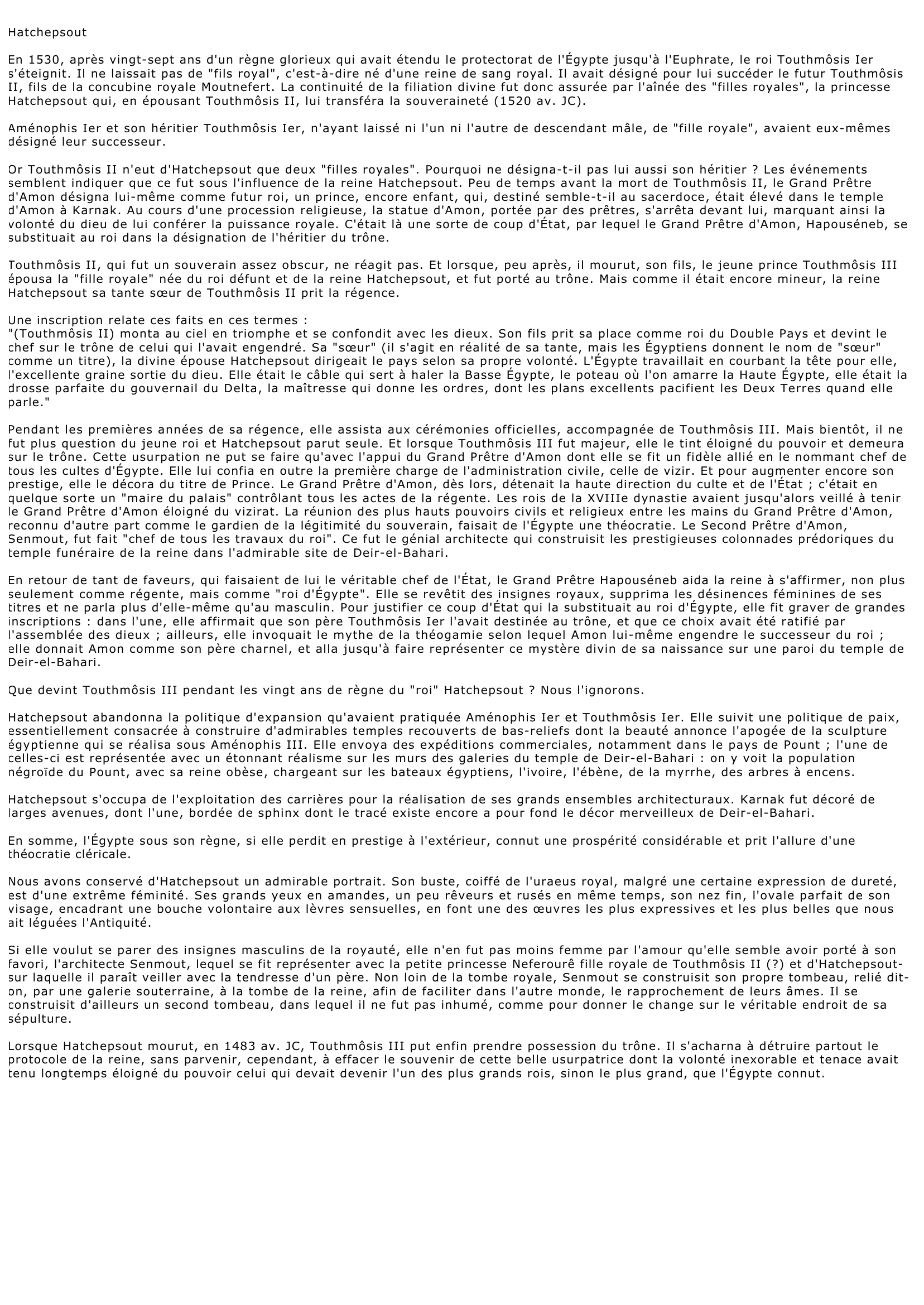 Prévisualisation du document Hatchepsout