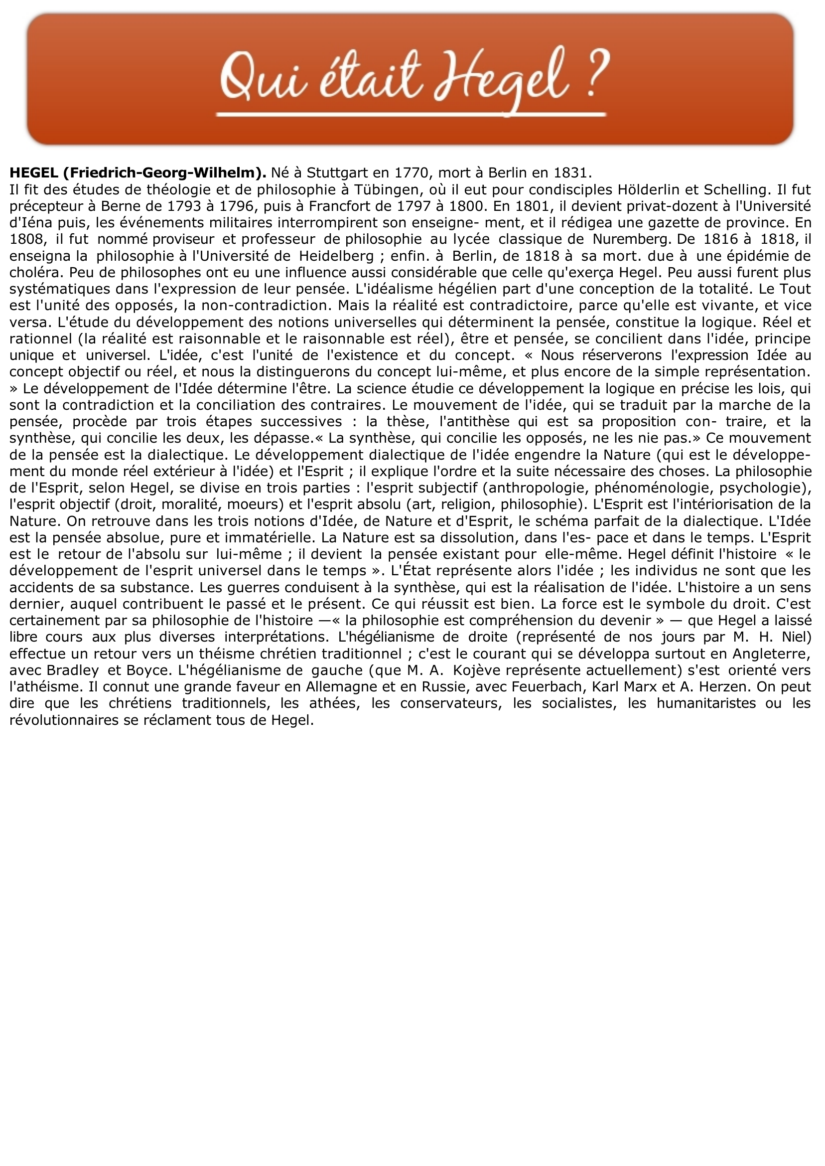 Prévisualisation du document HEGEL: les peuples et l'histoire