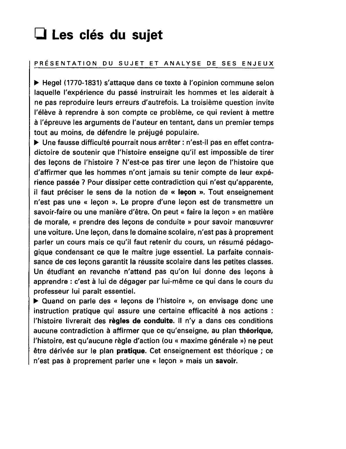 Prévisualisation du document Hegel: l'histoire, source de leçons ?