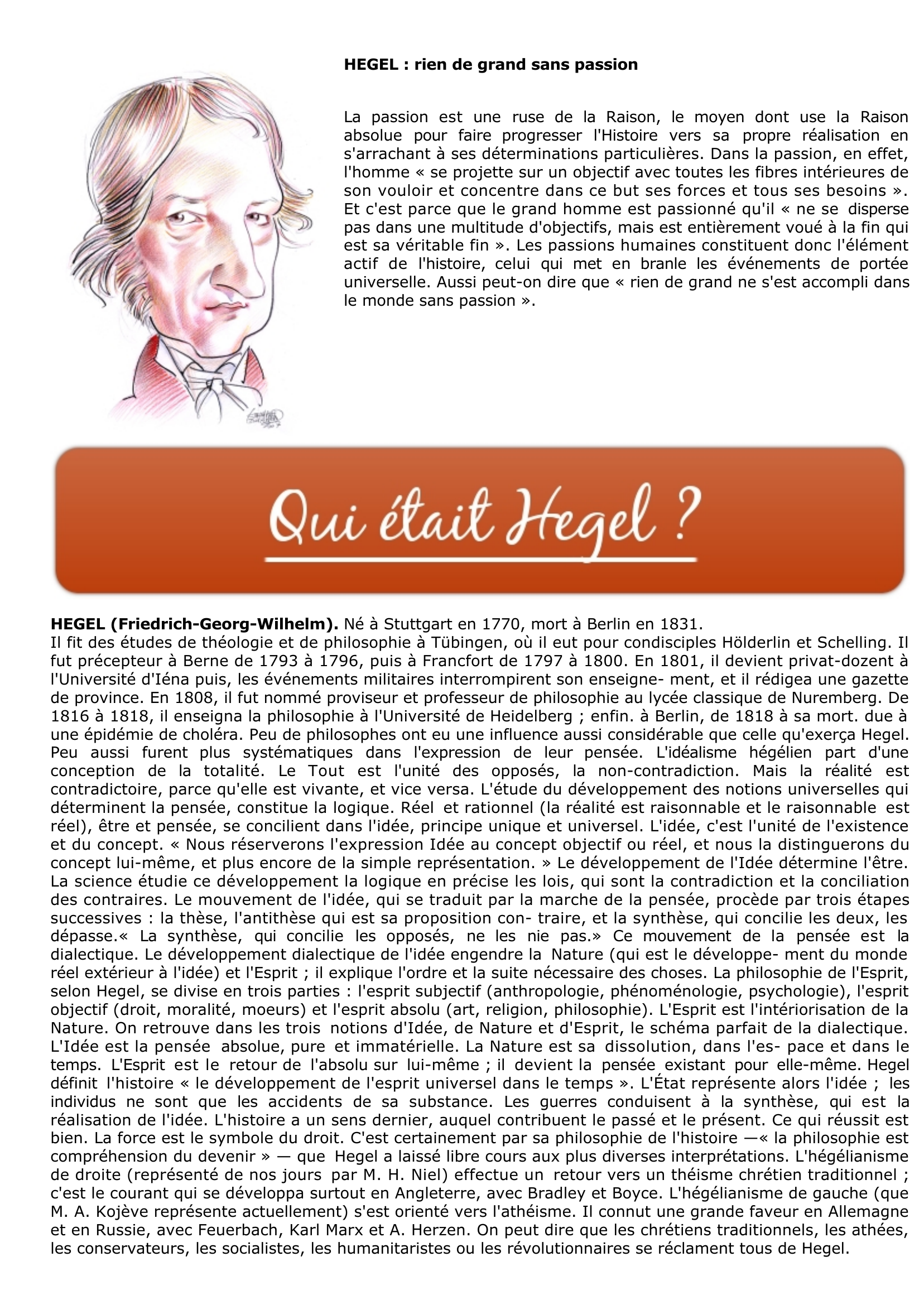 Prévisualisation du document HEGEL : rien de grand sans passion