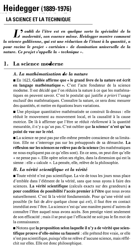 Prévisualisation du document Heidegger (1889-1976): LA SCIENCE ET LA TECHNIQUE