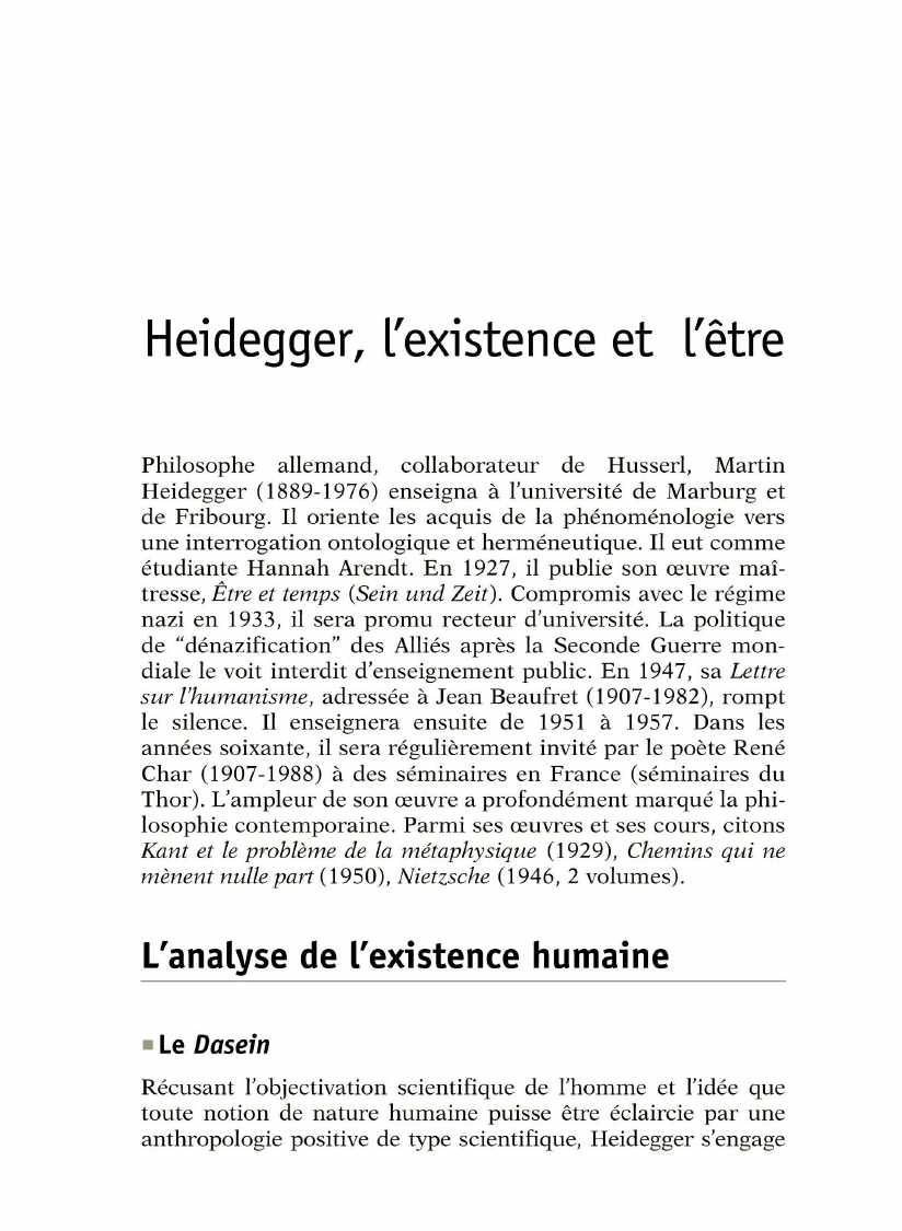 Prévisualisation du document Heidegger, L'existence et L'être