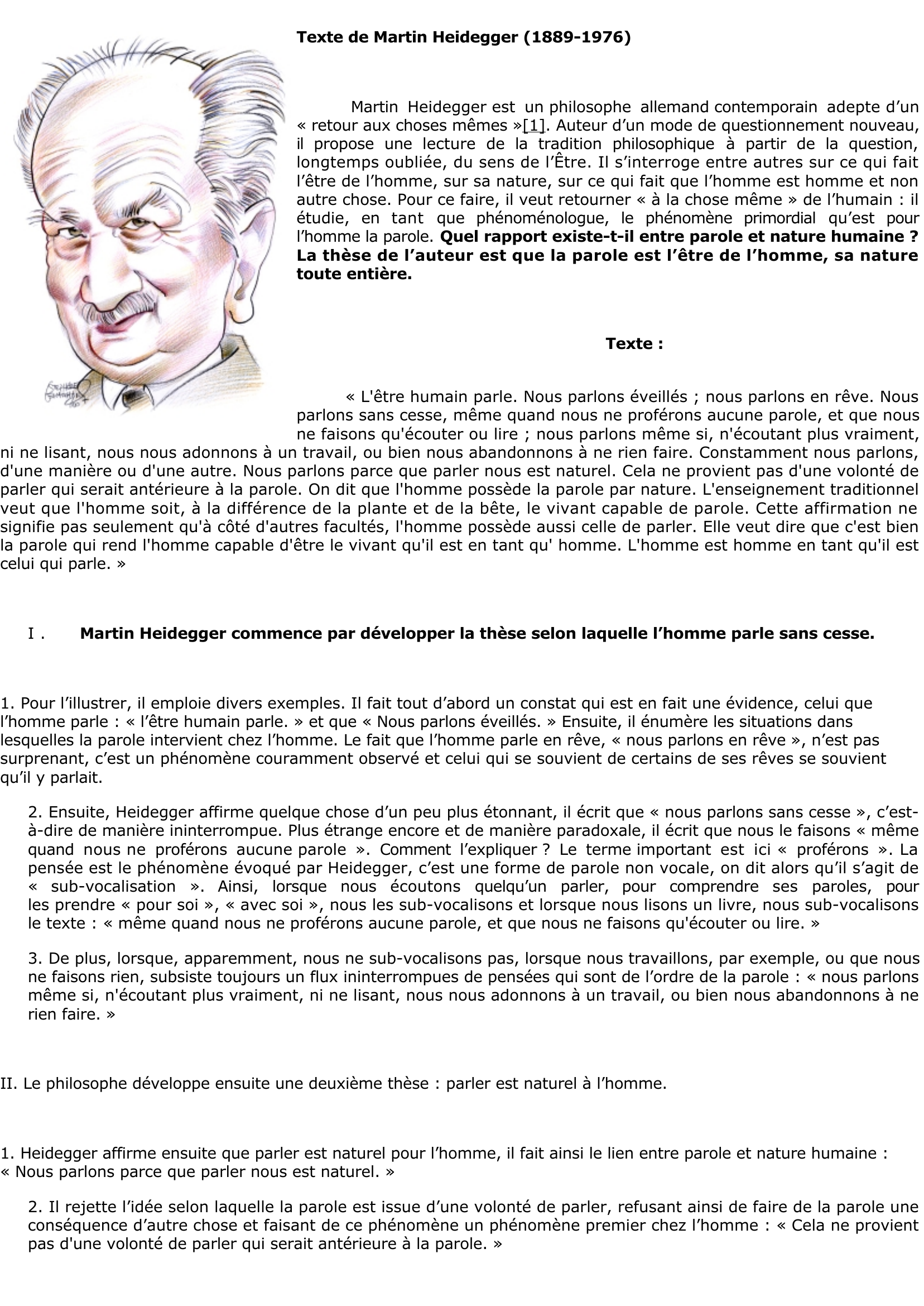 Prévisualisation du document Heidegger: parole et langage