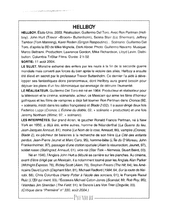 Prévisualisation du document HELLBOY