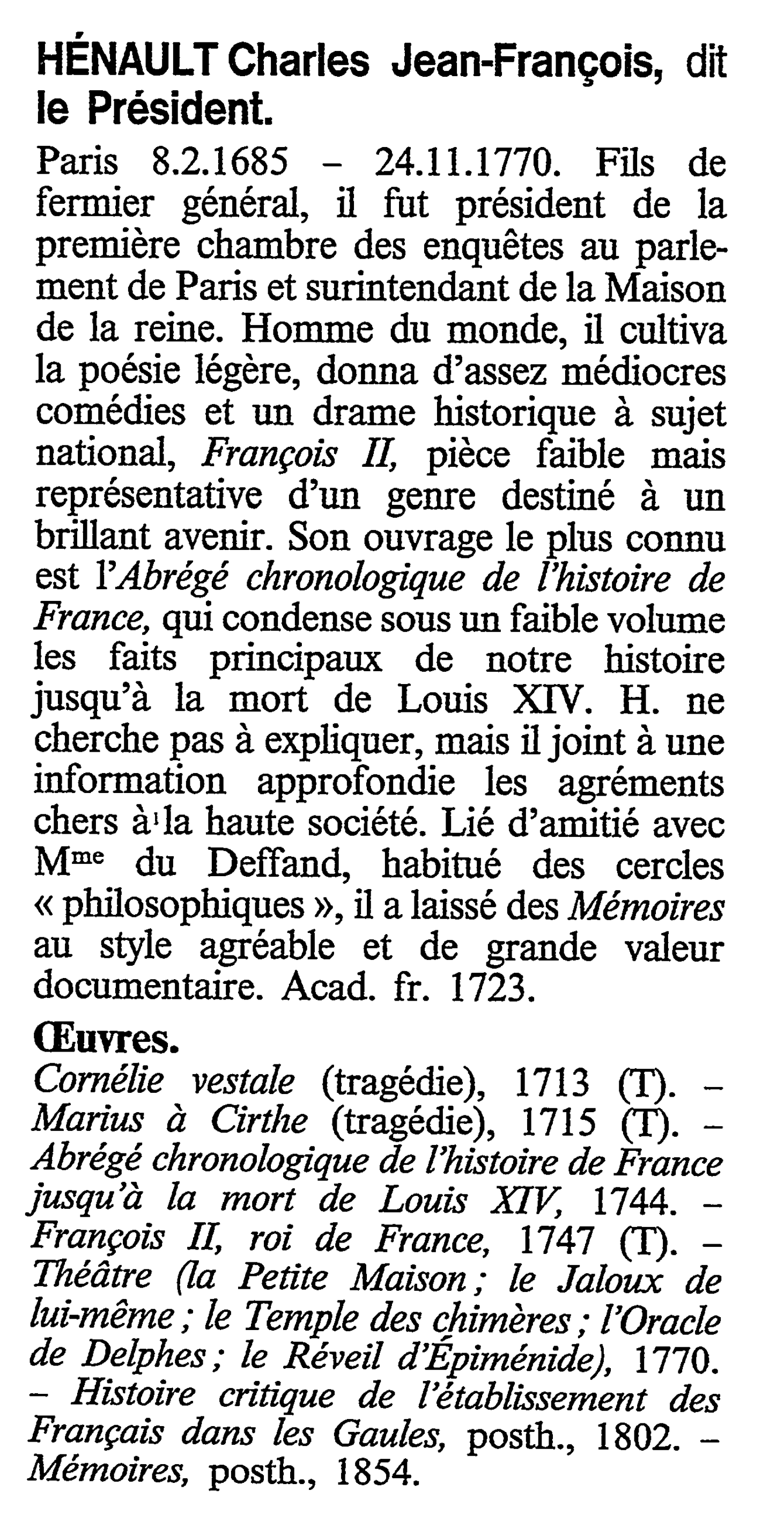 Prévisualisation du document HÉNAULT	(Charles-Jean-François)