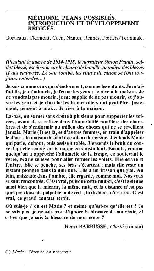 Prévisualisation du document Henri BARBUSSE, Clarté (roman)