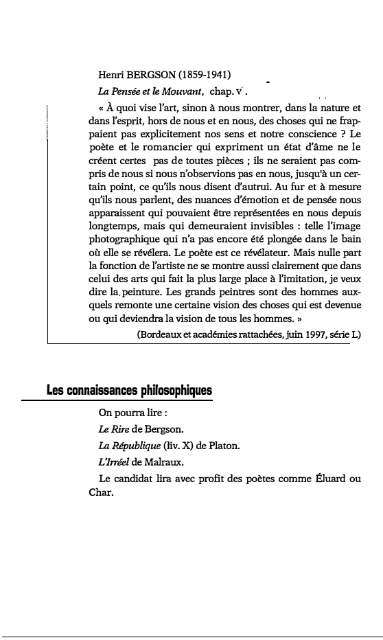 Prévisualisation du document Henri BERGSON (1859-1941) La Pensée et le Mouvant, chap. V (commentaire)