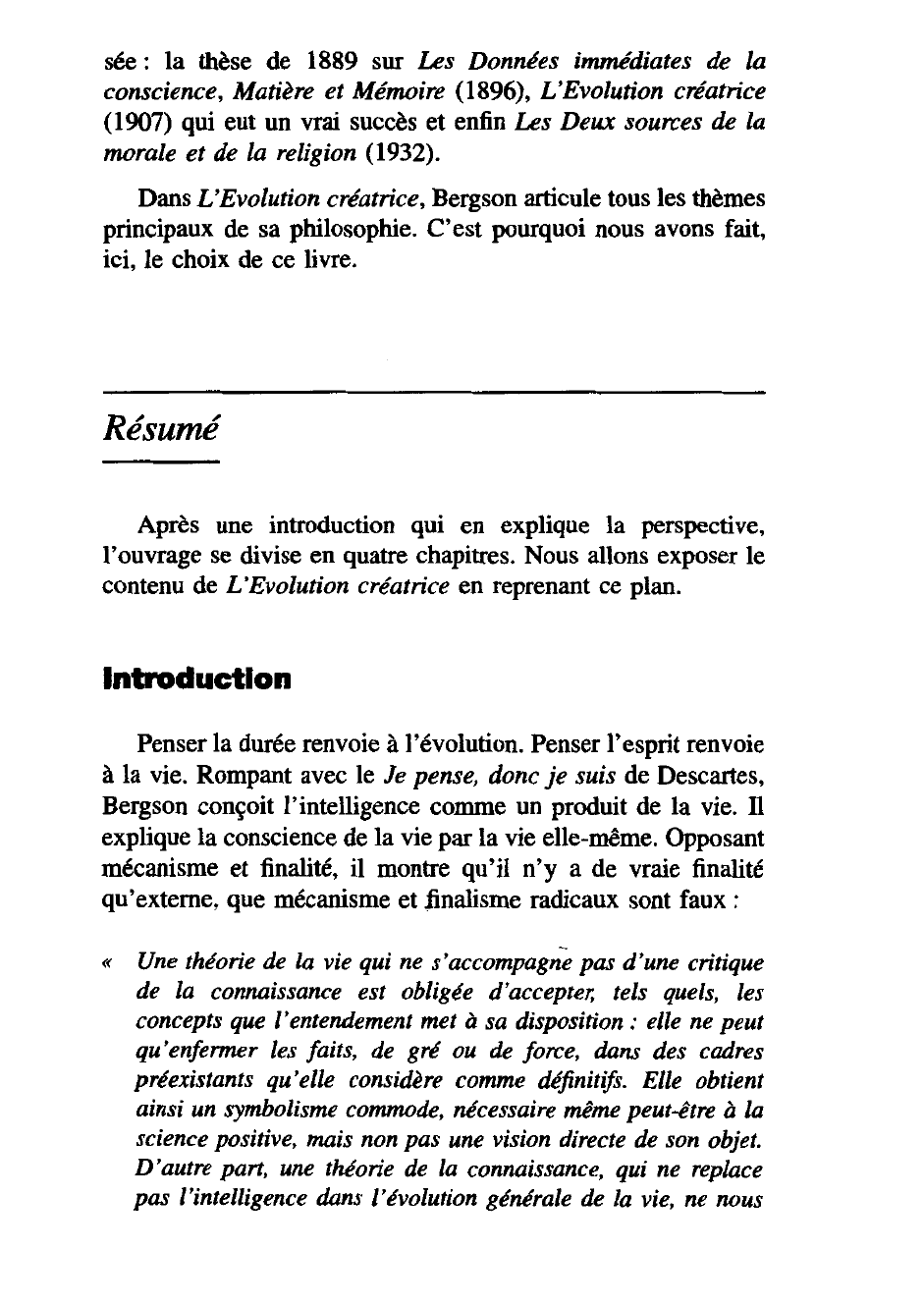 Prévisualisation du document Henri BERGSON 1859-1941 L'Evolution créatrice (analyse)