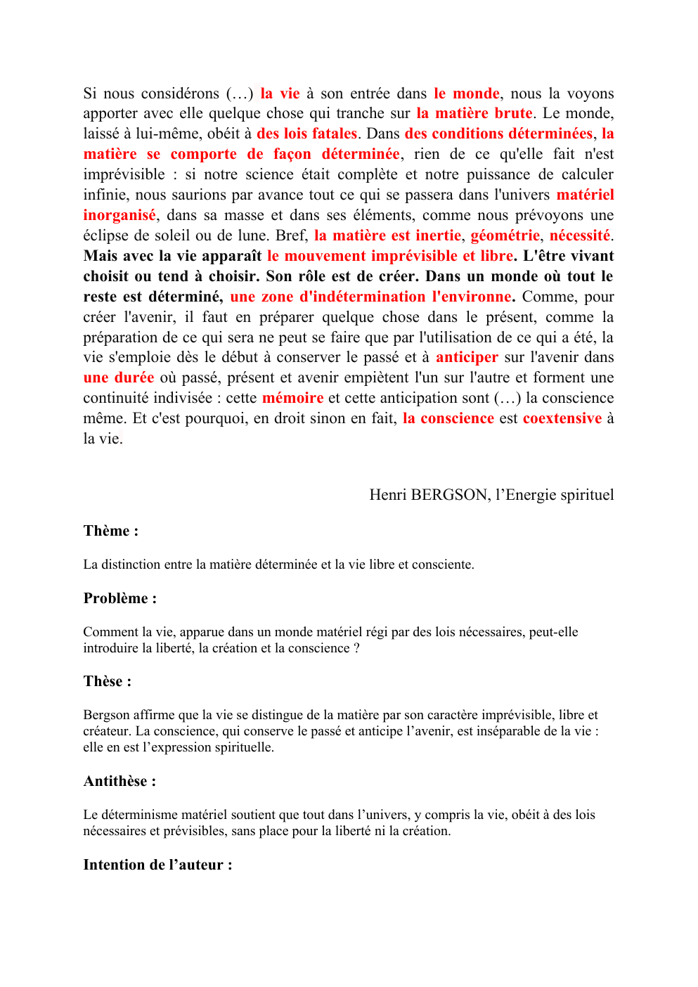 Prévisualisation du document Henri BERGSON, l’Energie spirituel