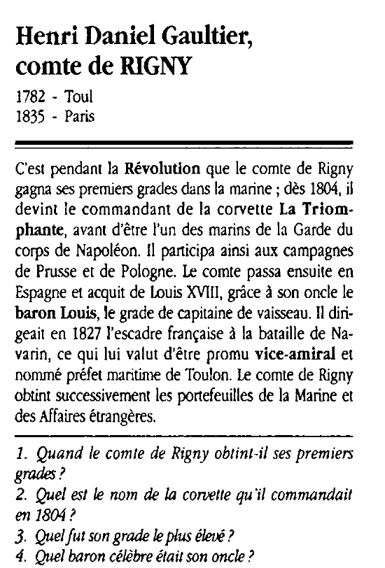 Prévisualisation du document Henri Daniel Gaultier, comte de RIGNY