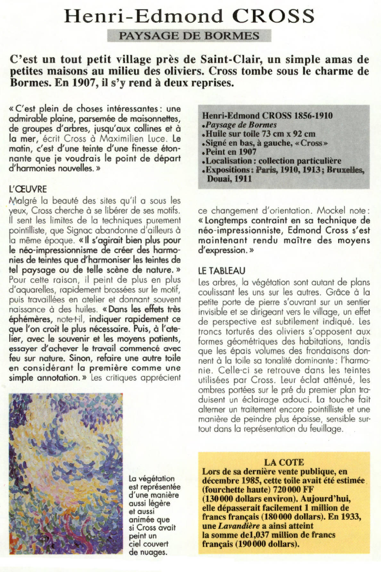 Prévisualisation du document Henri-Edmond CROSS:PAYSAGE DE BORMES.