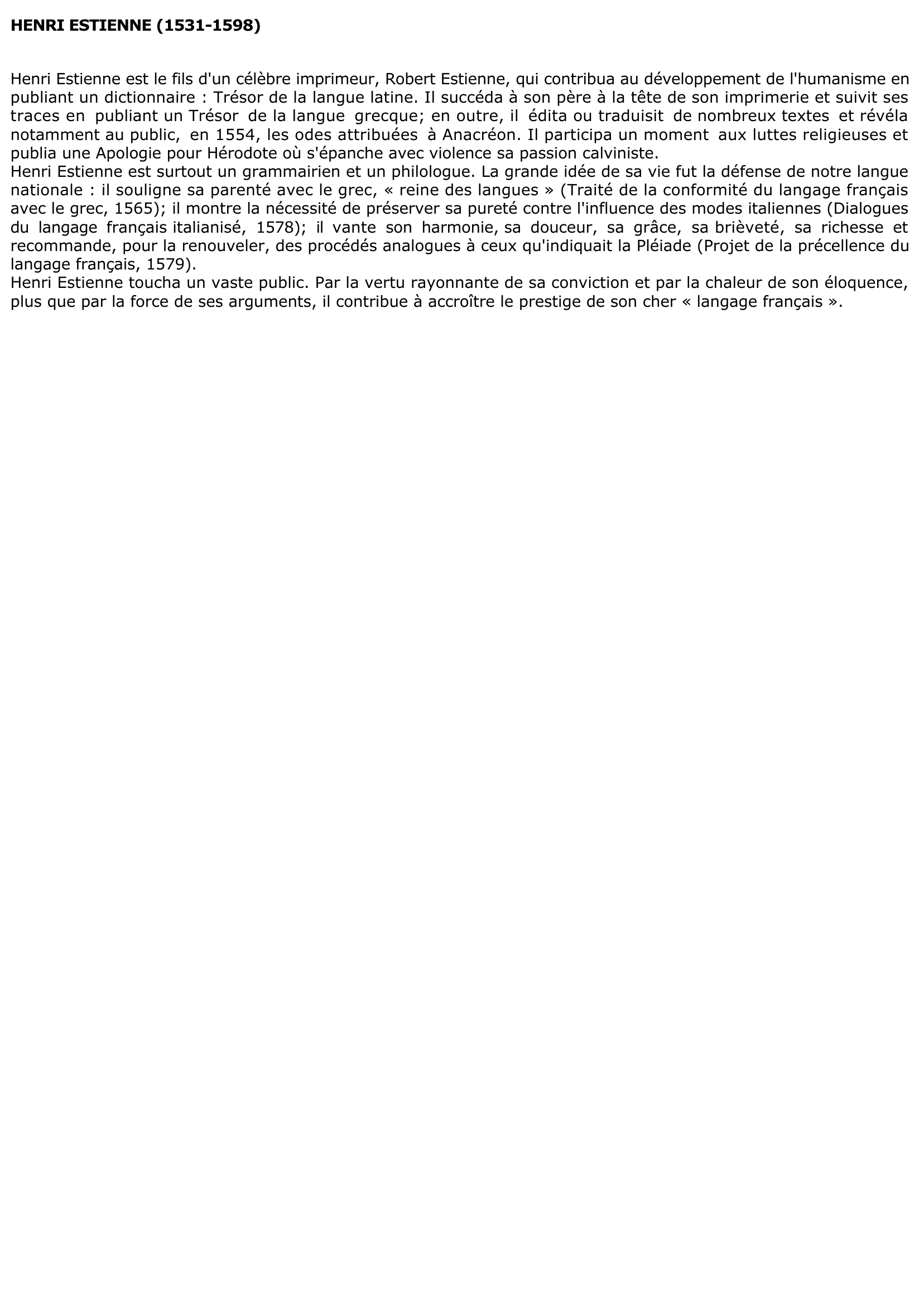 Prévisualisation du document Henri Estienne