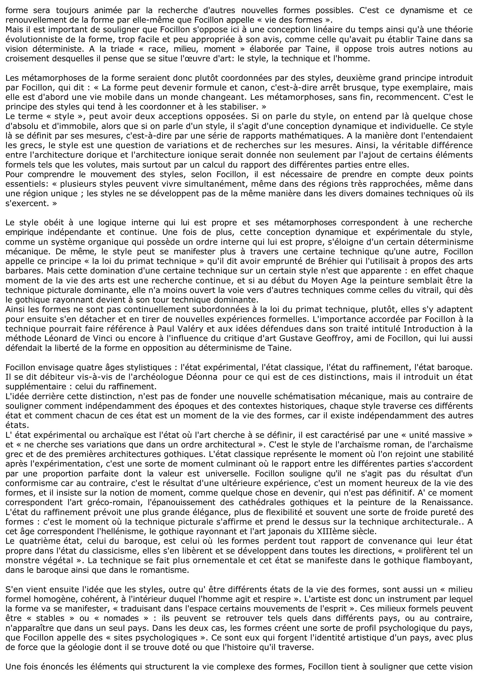 Prévisualisation du document Henri Focillon, Vie des Formes