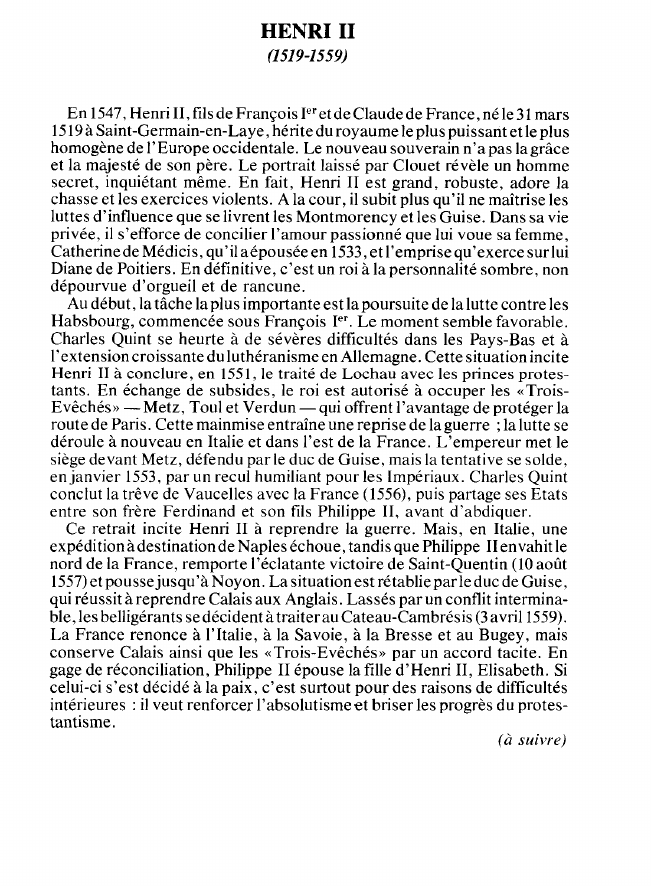 Prévisualisation du document HENRI II