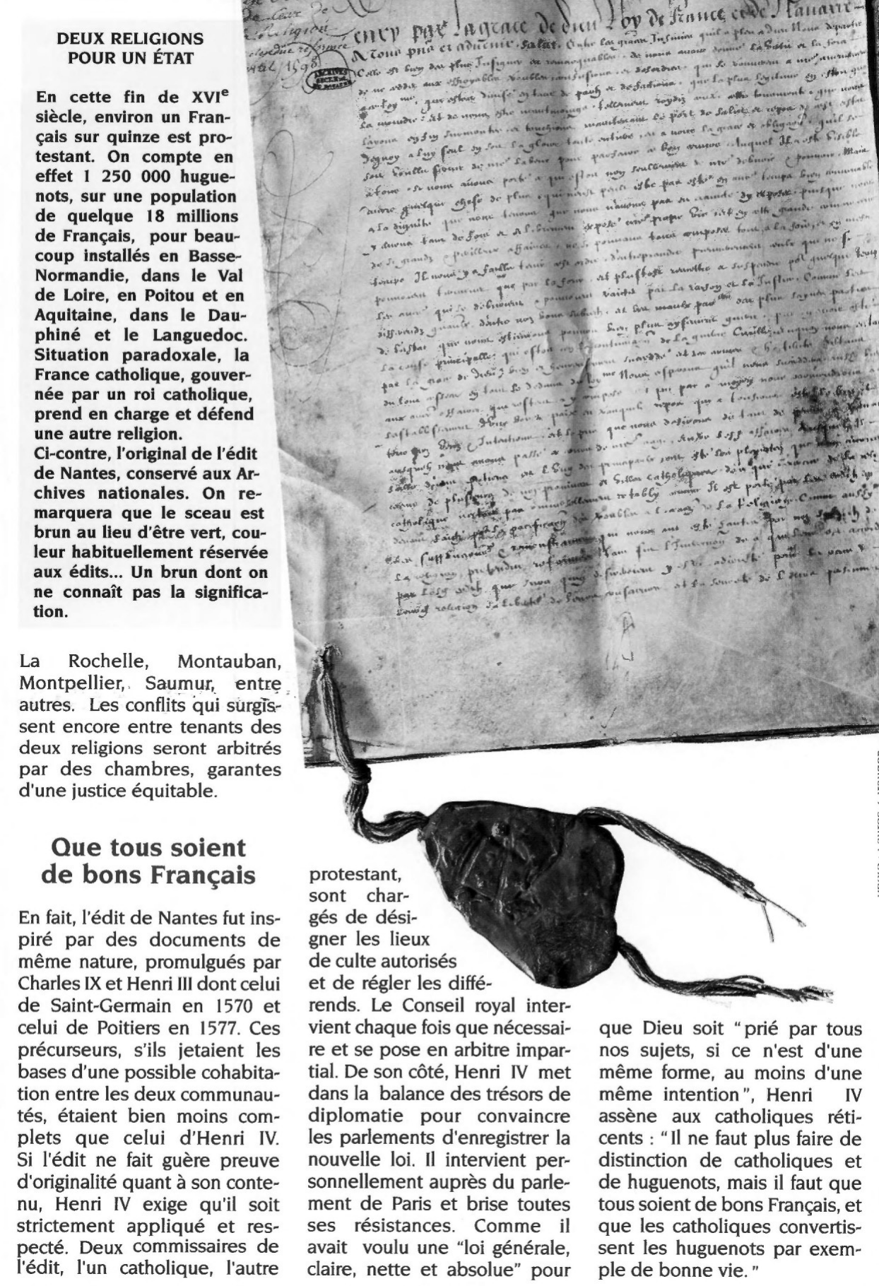 Prévisualisation du document Henri IV et l'édit de Nantes