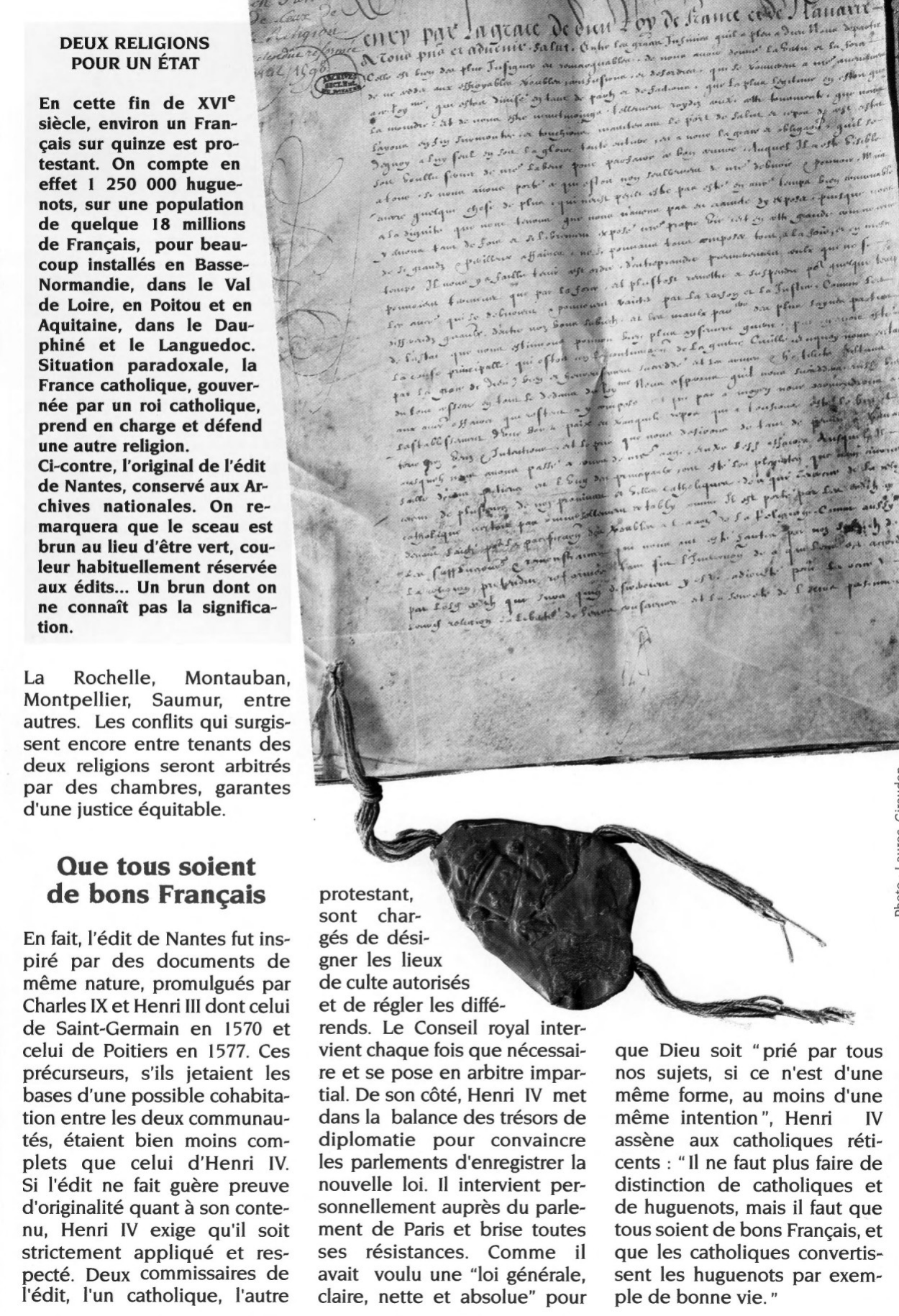 Prévisualisation du document Henri IV et l'édit de Nantes
