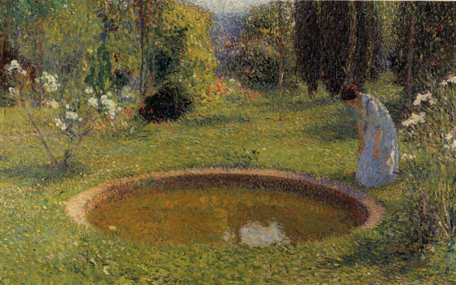 Prévisualisation du document Henri MARTIN:
JEUNE FEMME PRÈS D'UN BASSIN.