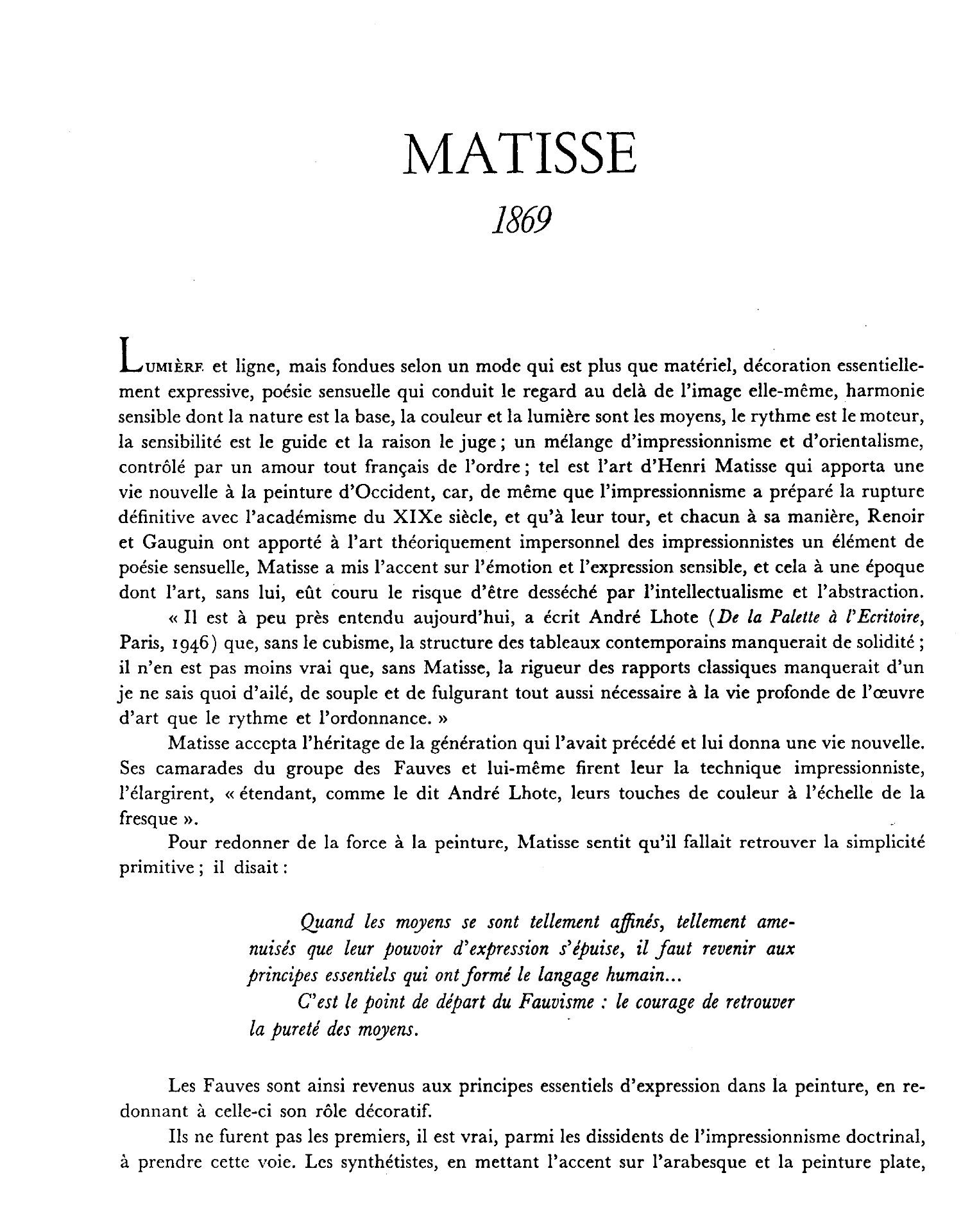Prévisualisation du document Henri Matisse