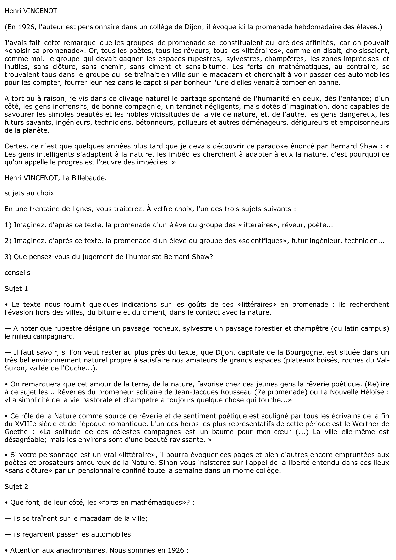 Prévisualisation du document Henri VINCENOT, La Billebaude.