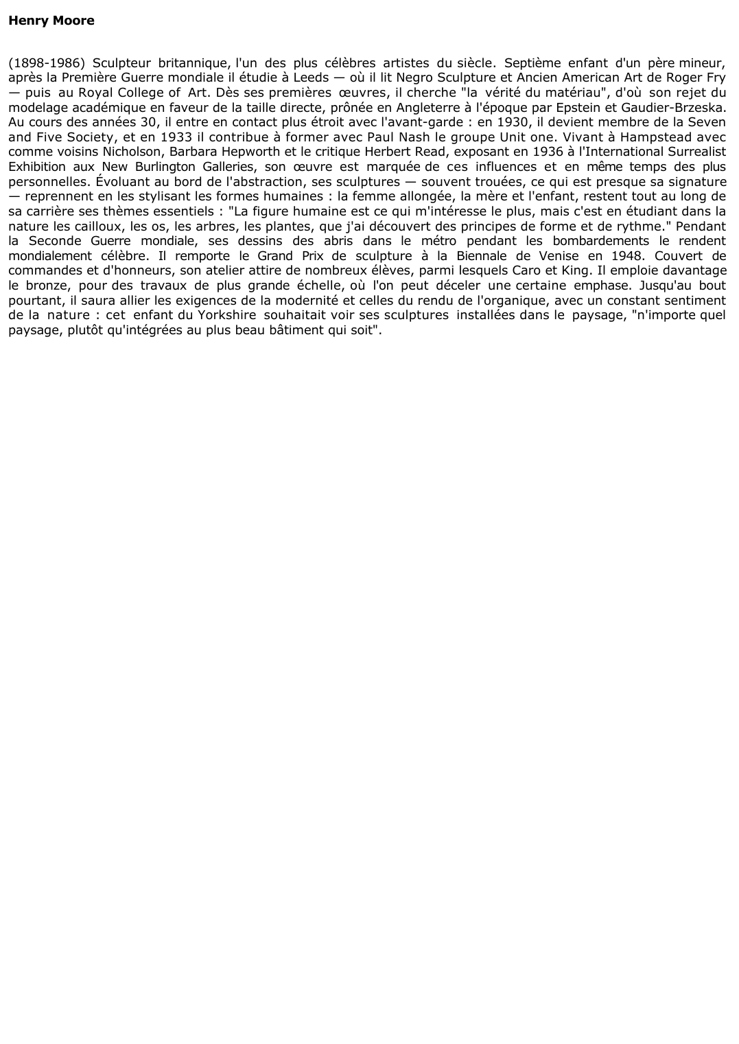 Prévisualisation du document Henry Moore