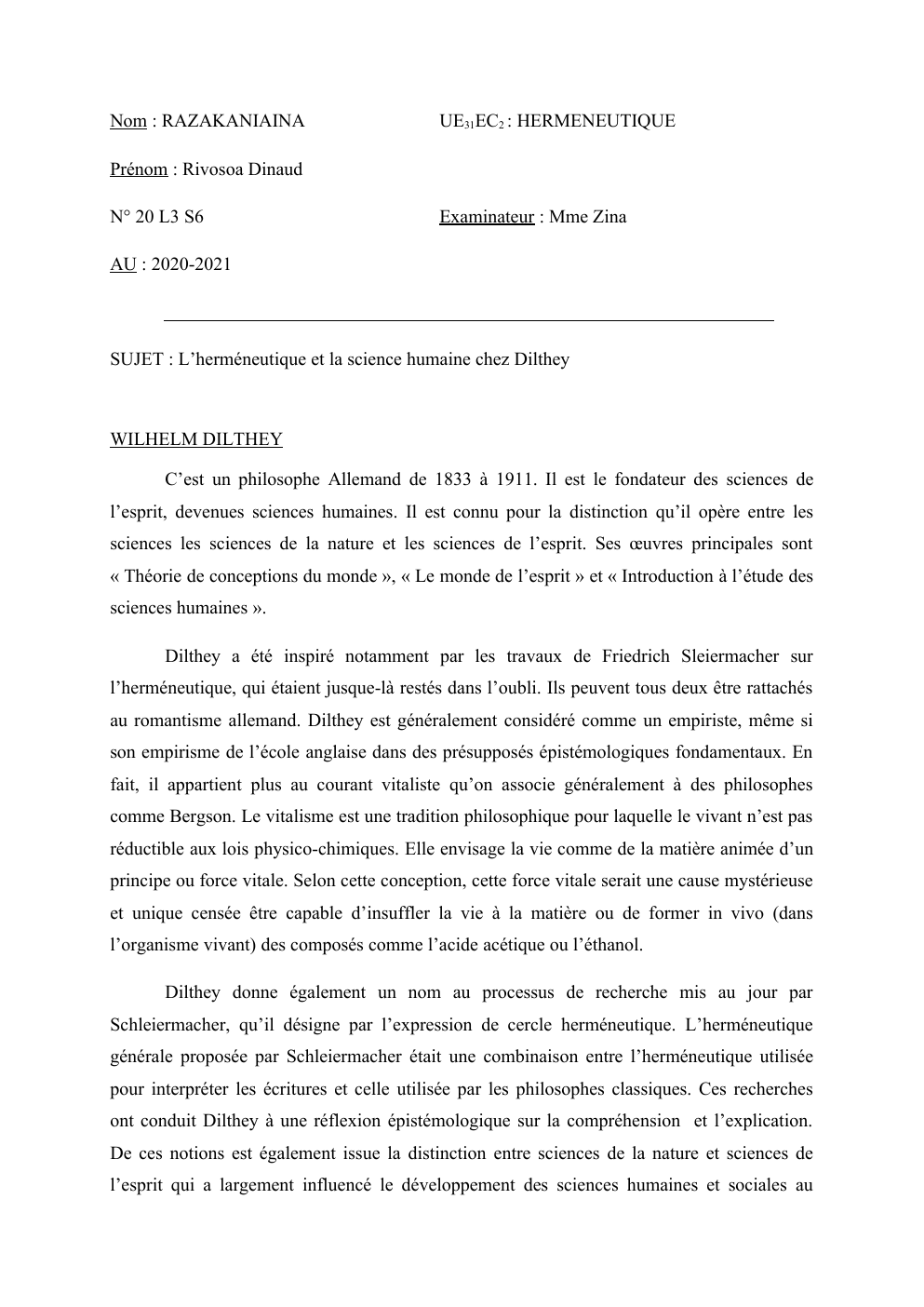 Prévisualisation du document Herméneutique de Dilthey