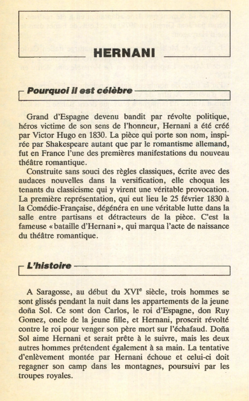Prévisualisation du document Hernani [Victor Hugo] - Fiche de lecture.