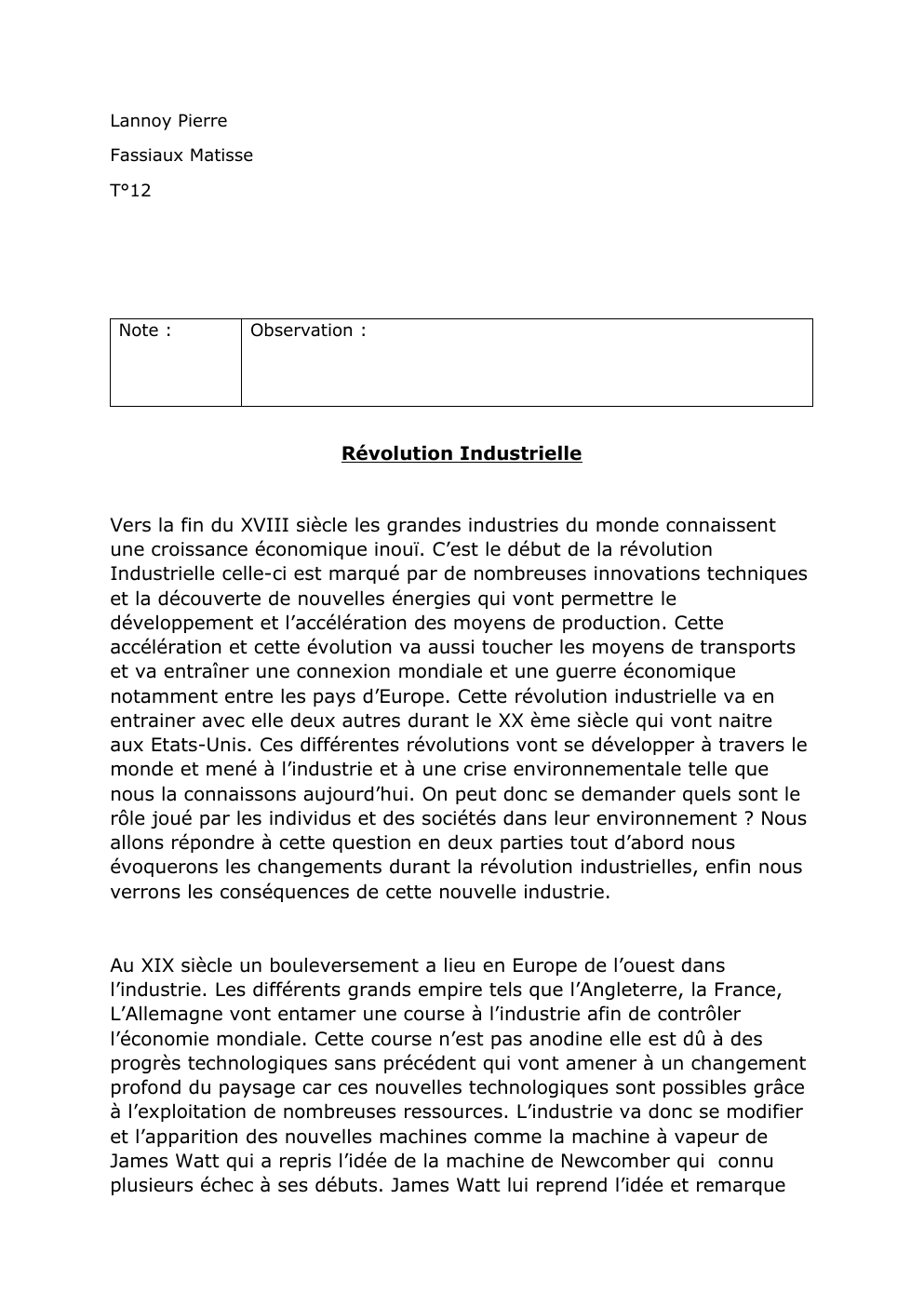 Prévisualisation du document Hggsp: La Révolution Industrielle