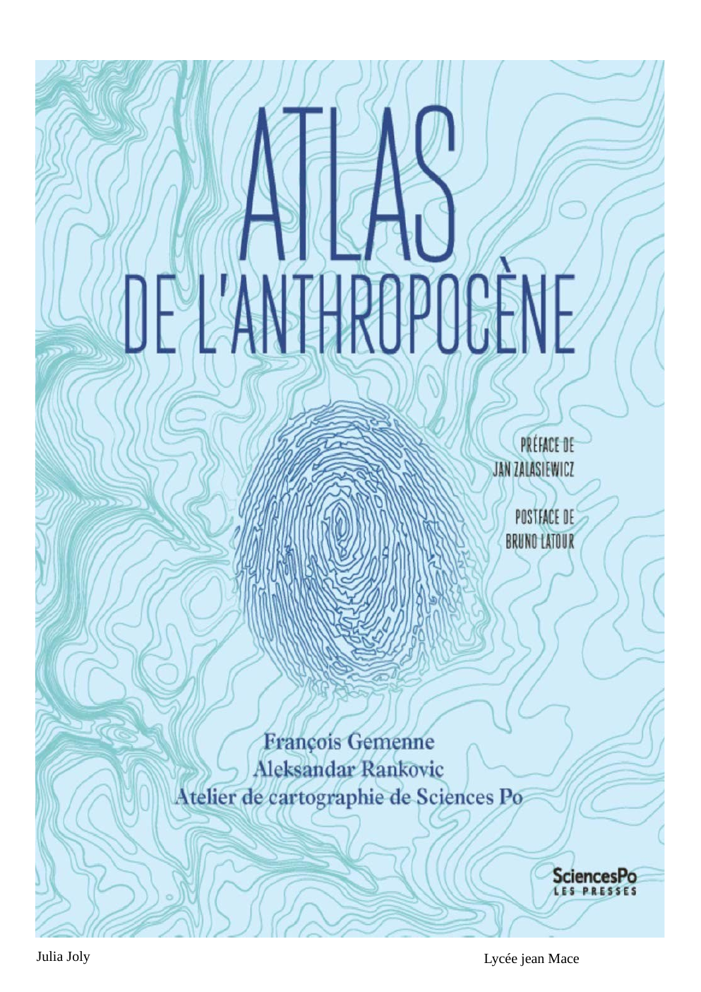 Prévisualisation du document Hggsp: L’atlas de l’anthropocène (résumé et analyse)