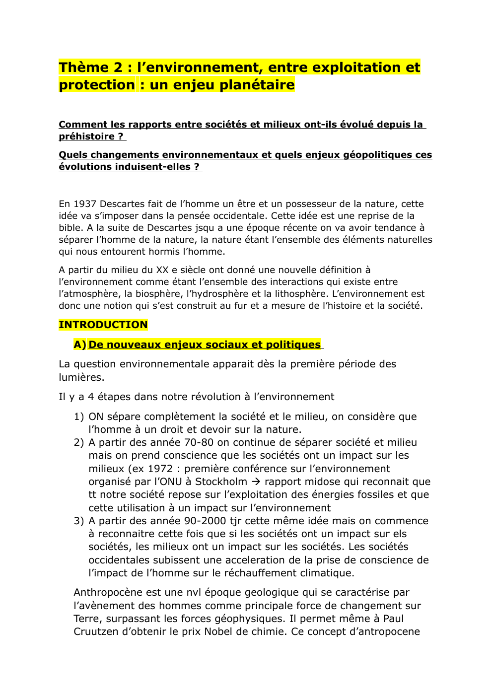 Prévisualisation du document HGGSP Thème 2 l'environnement