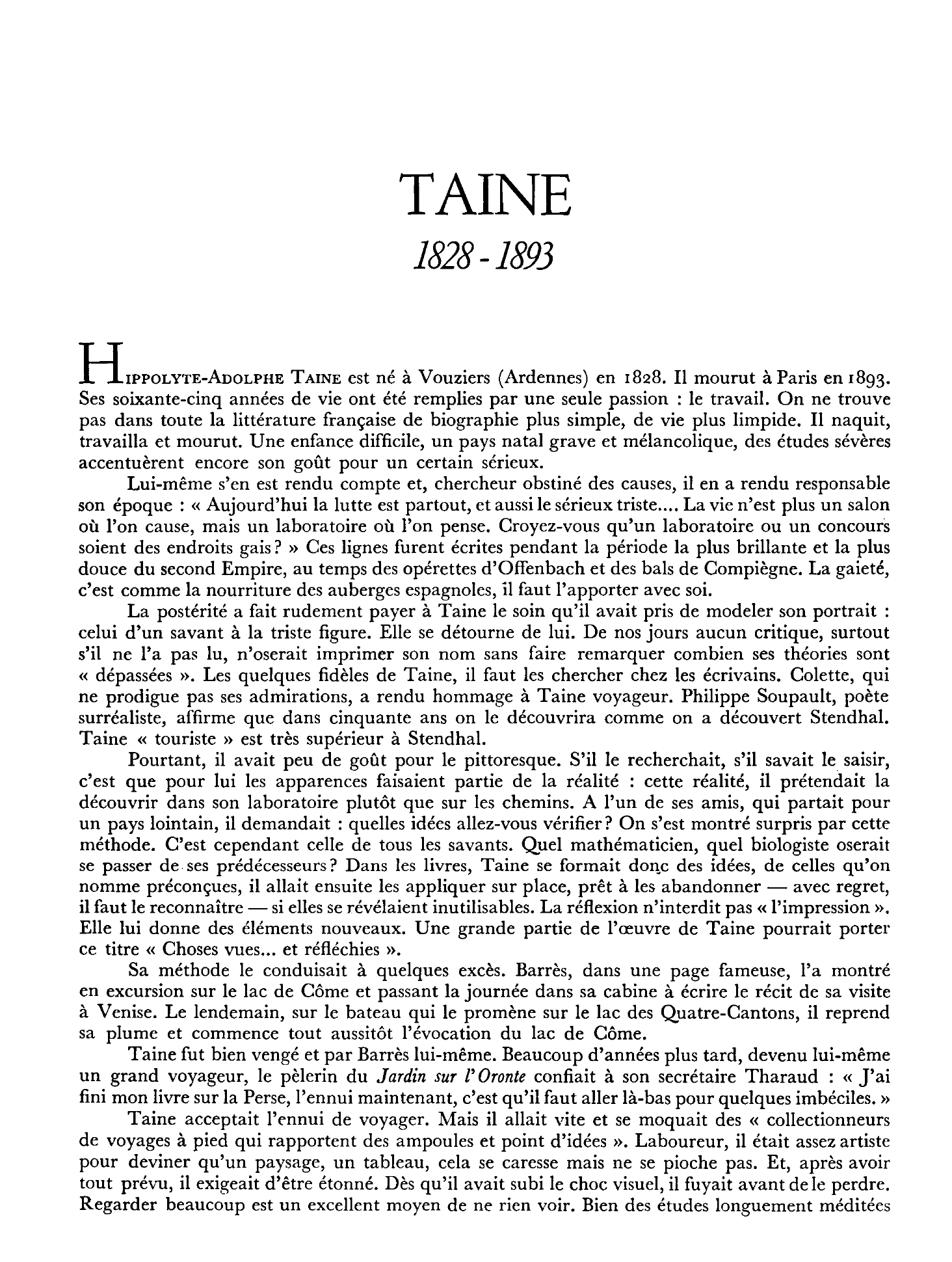 Prévisualisation du document Hippolyte Taine