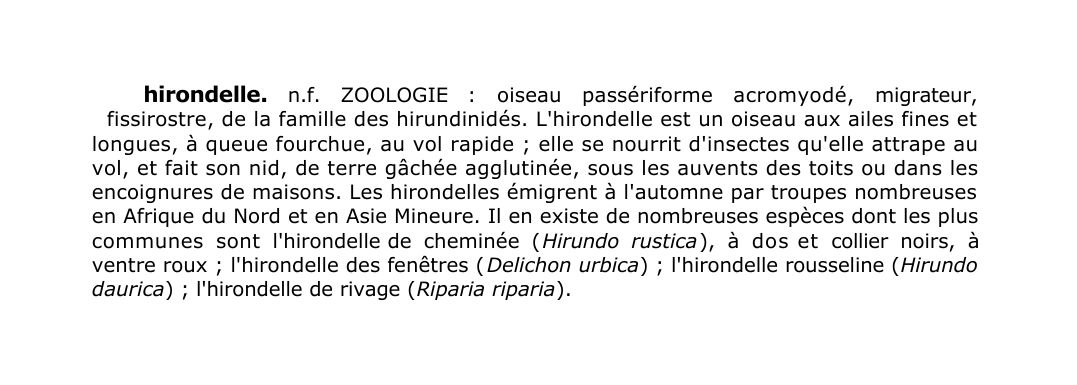 Prévisualisation du document HIRONDELLE