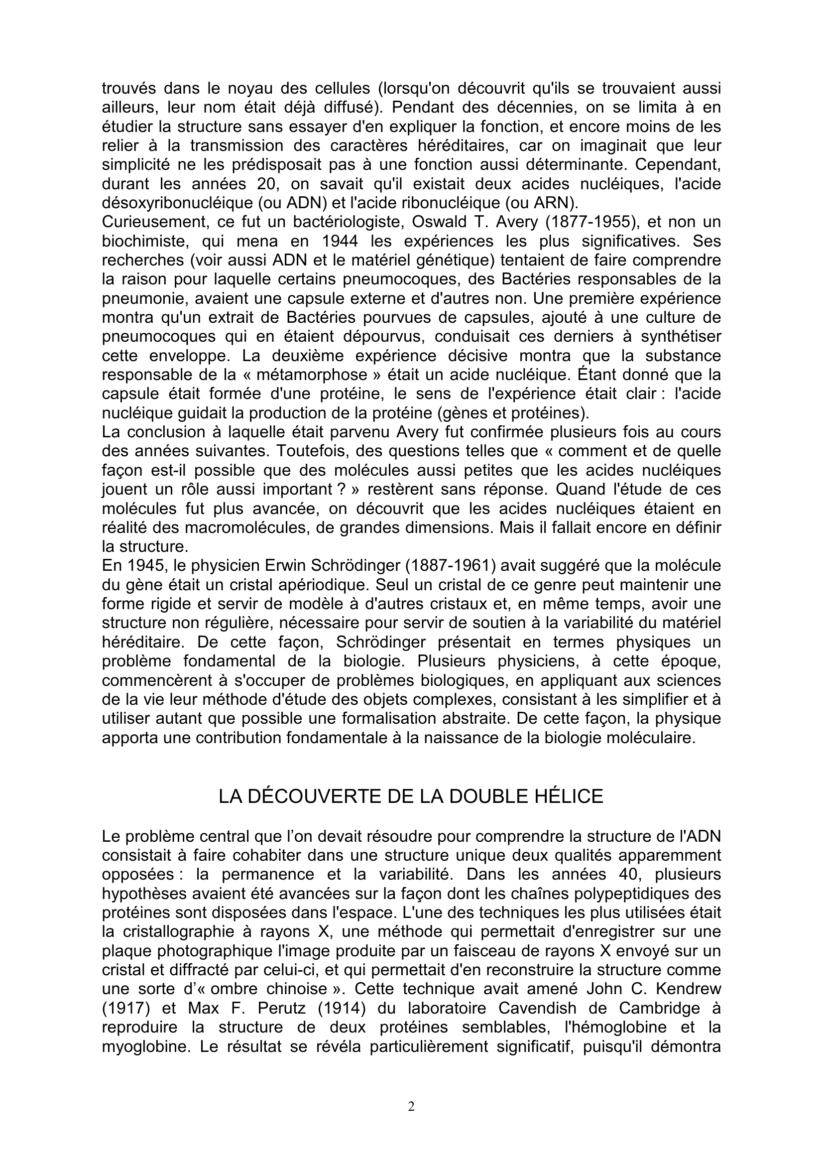 Prévisualisation du document HISTOIRE DE LA BIOLOGIE MOLÉCULAIRE