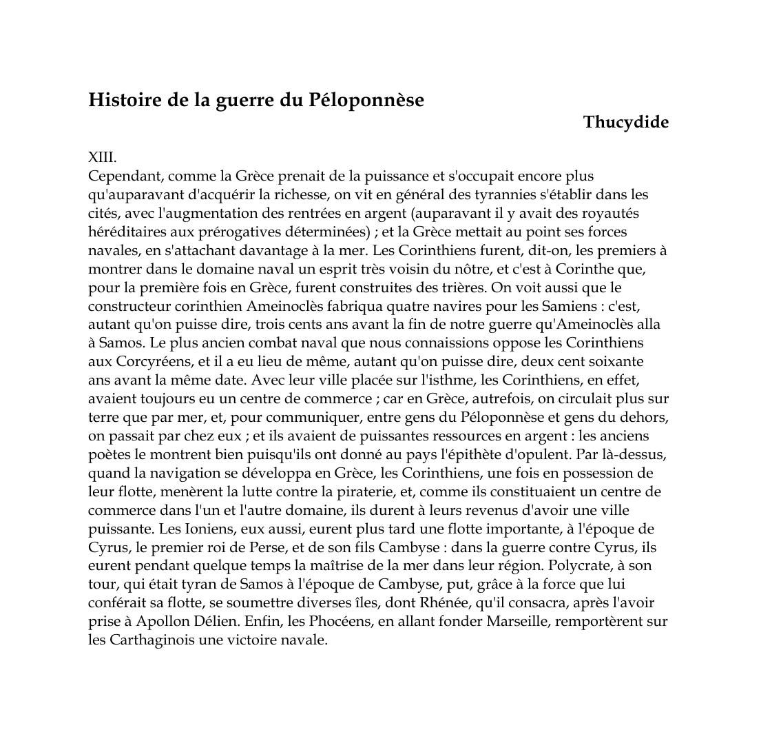 Prévisualisation du document Histoire de la guerre du PéloponnèseThucydideXIII.