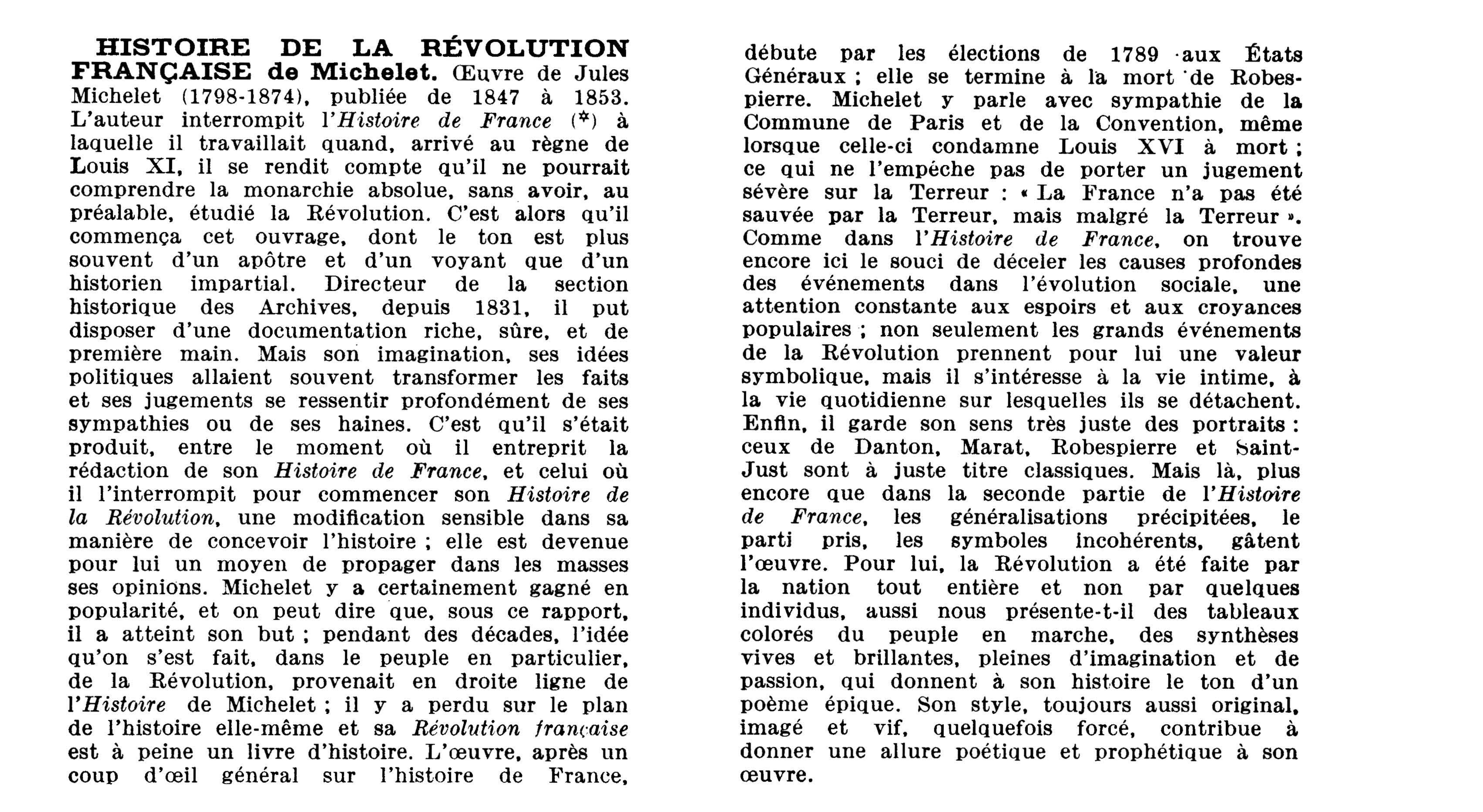 Prévisualisation du document Histoire de la Révolution française de Michelet (résumé & analyse)
