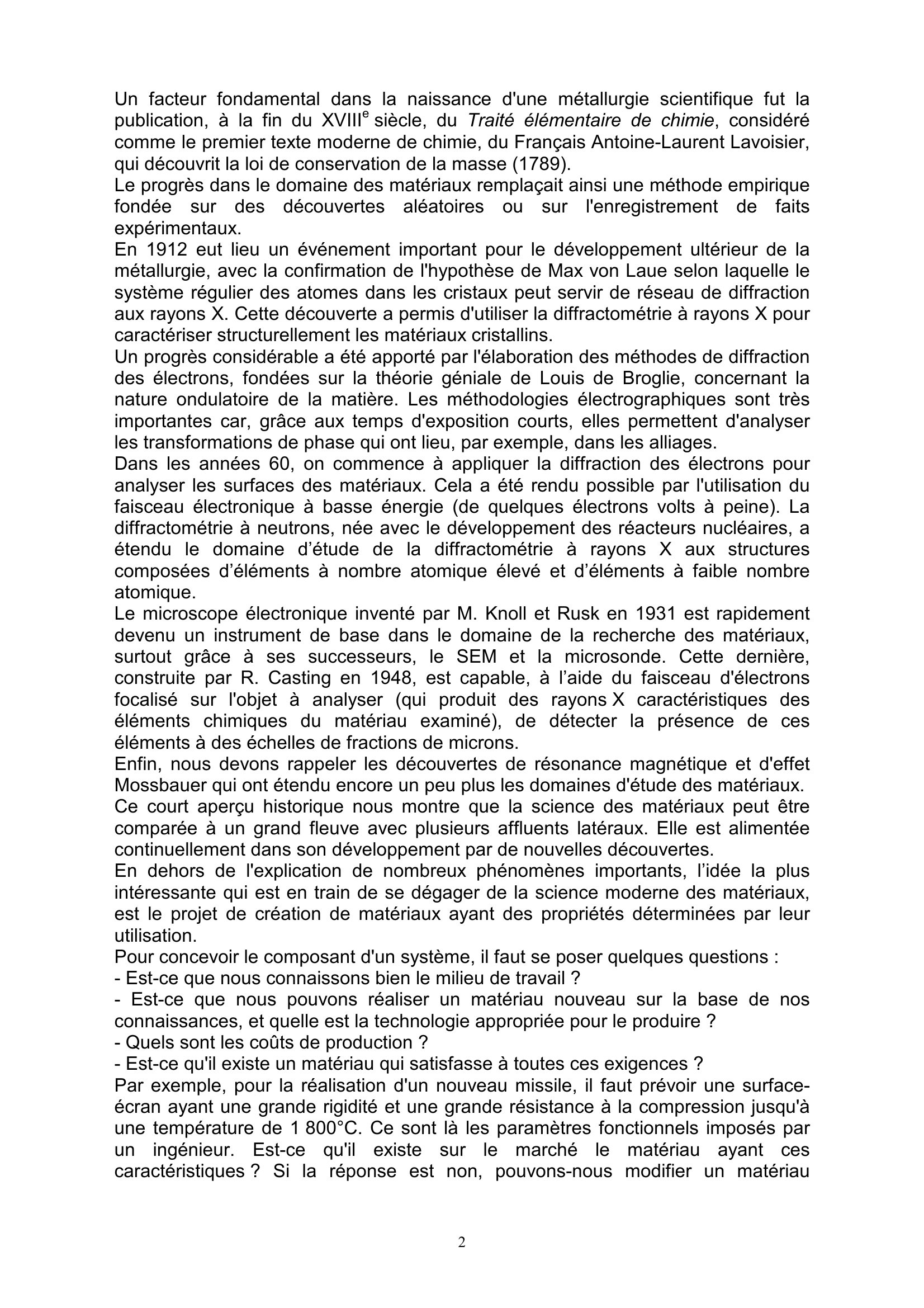 Prévisualisation du document HISTOIRE DE LA TECHNOLOGIE DES MATÉRIAUX