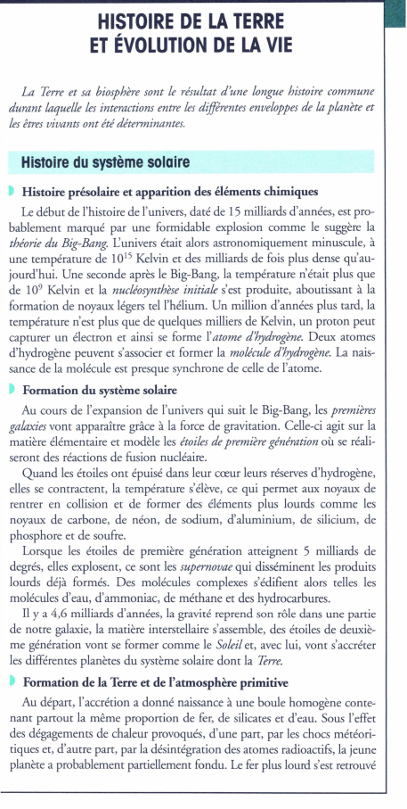 Prévisualisation du document HISTOIRE DE LA TERRE
ET ÉVOLUTION DE LA VIE
La Terre et sa biosphère sont le résultat d'une longue histoire...