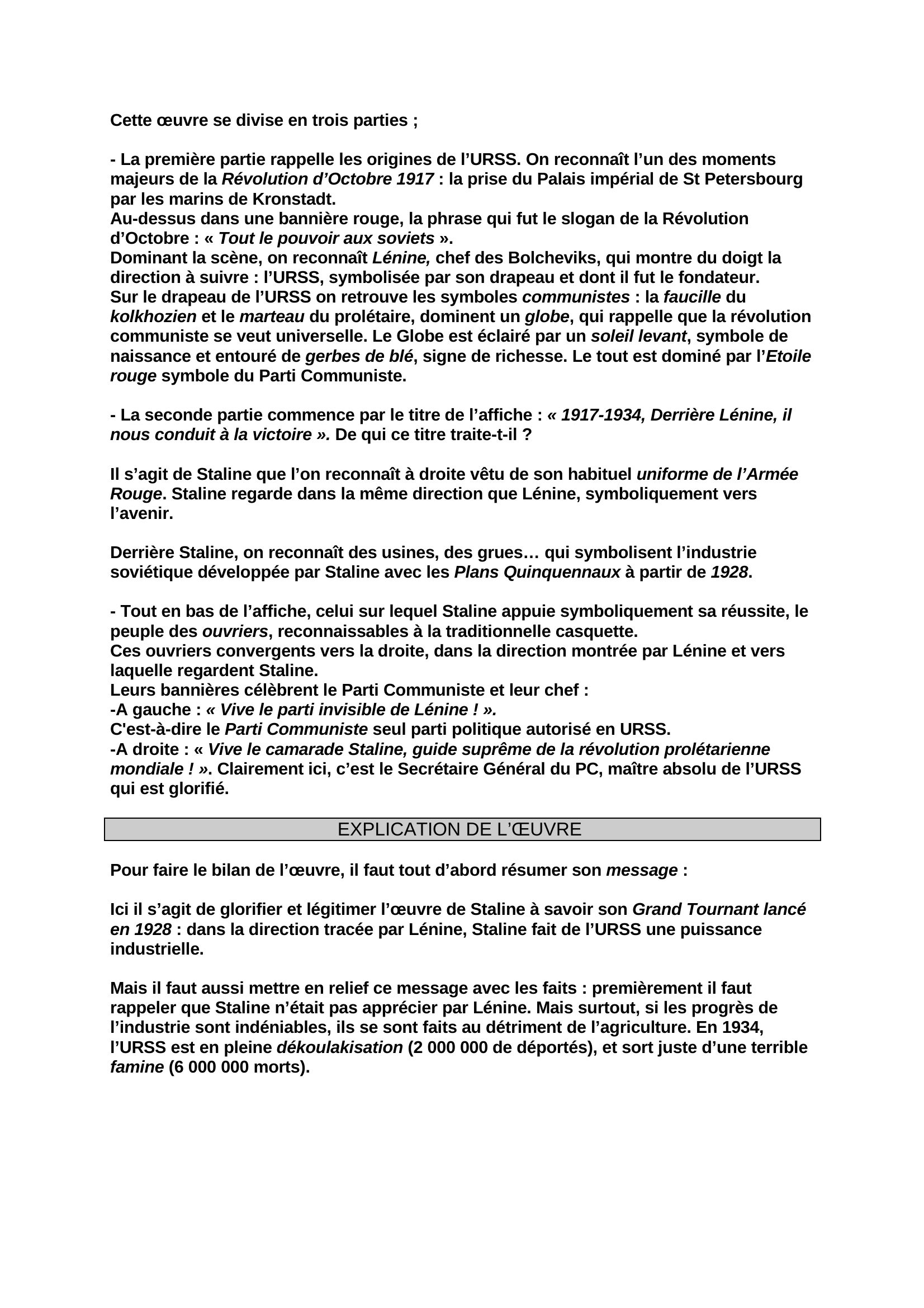 Prévisualisation du document Histoire des arts (Staline)