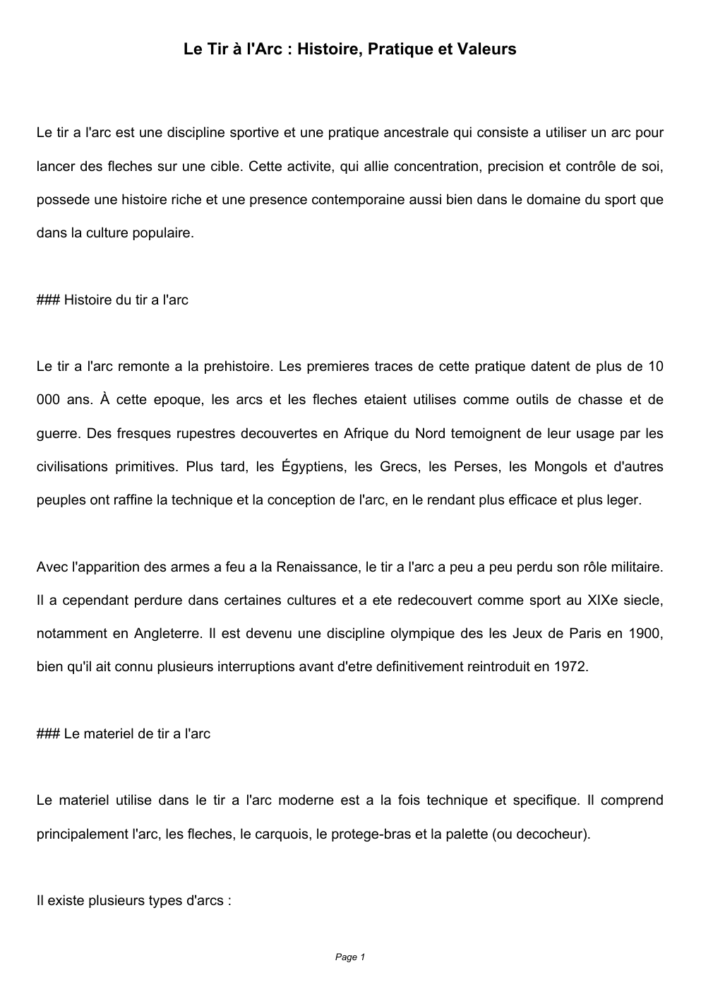 Prévisualisation du document Histoire du tir à l’arc