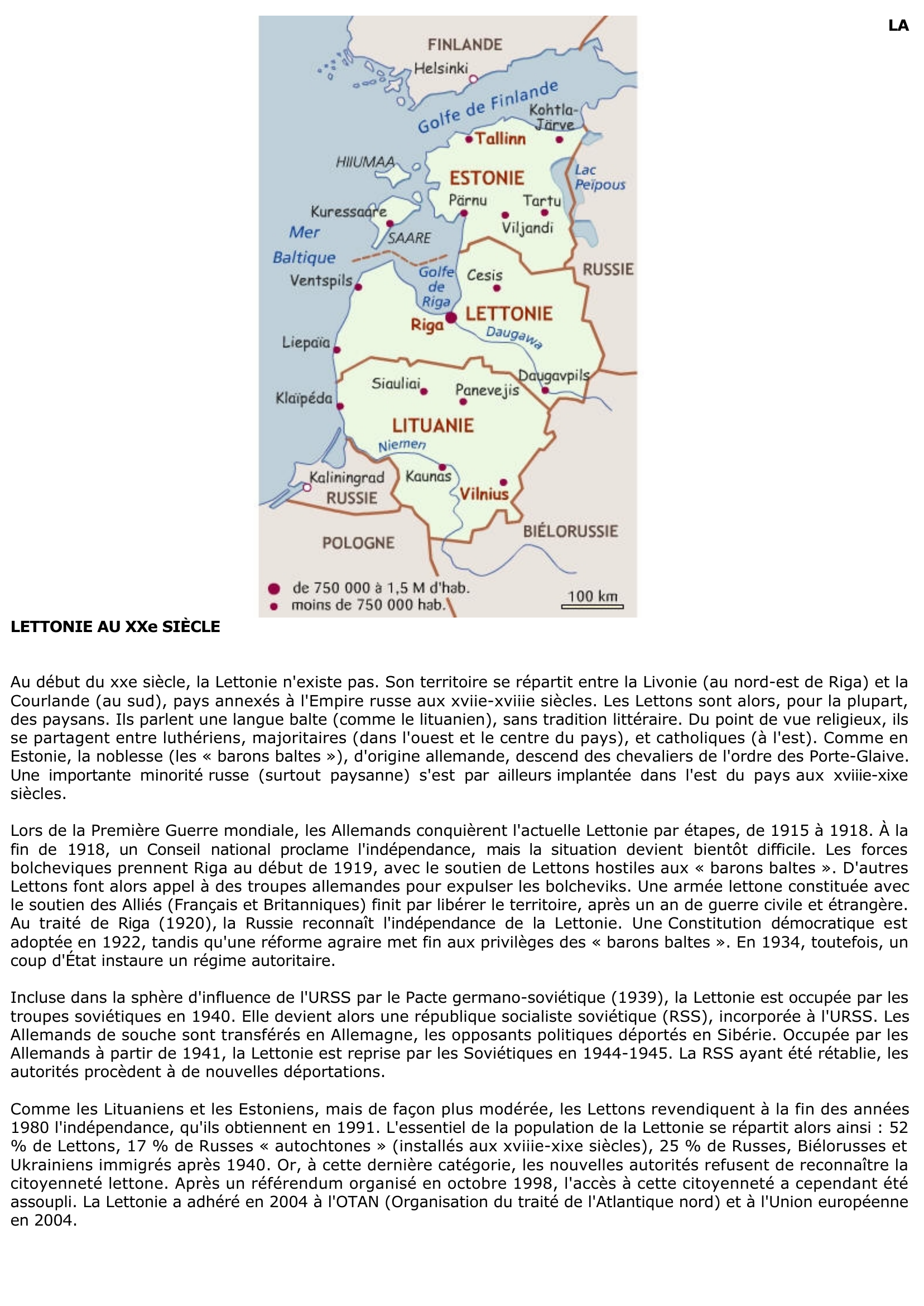 Prévisualisation du document Histoire et Géographie de la Lettonie
