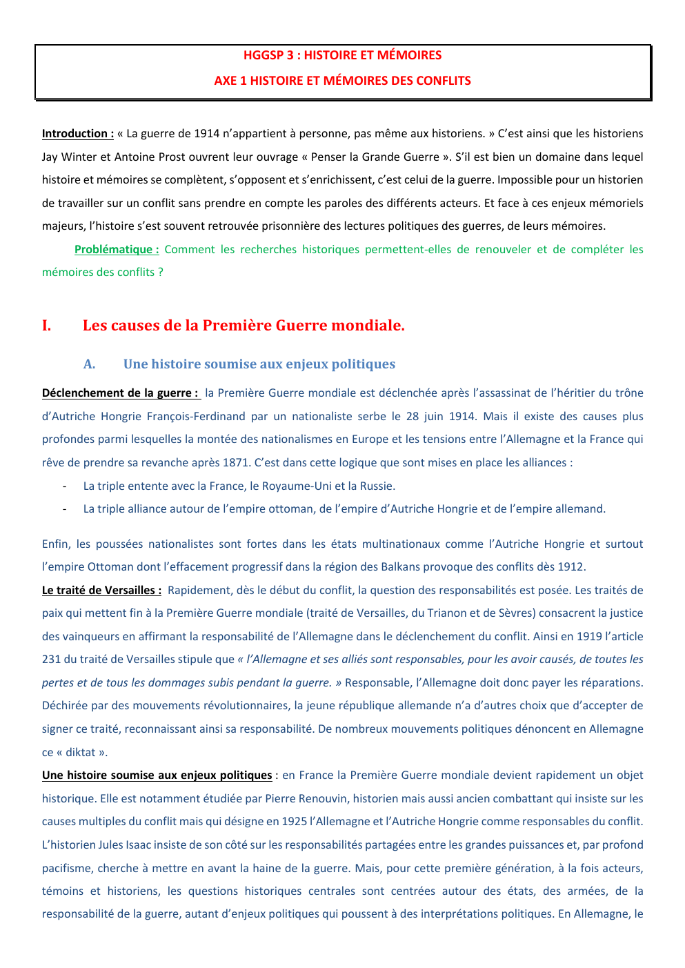 Prévisualisation du document Histoire et mémoires