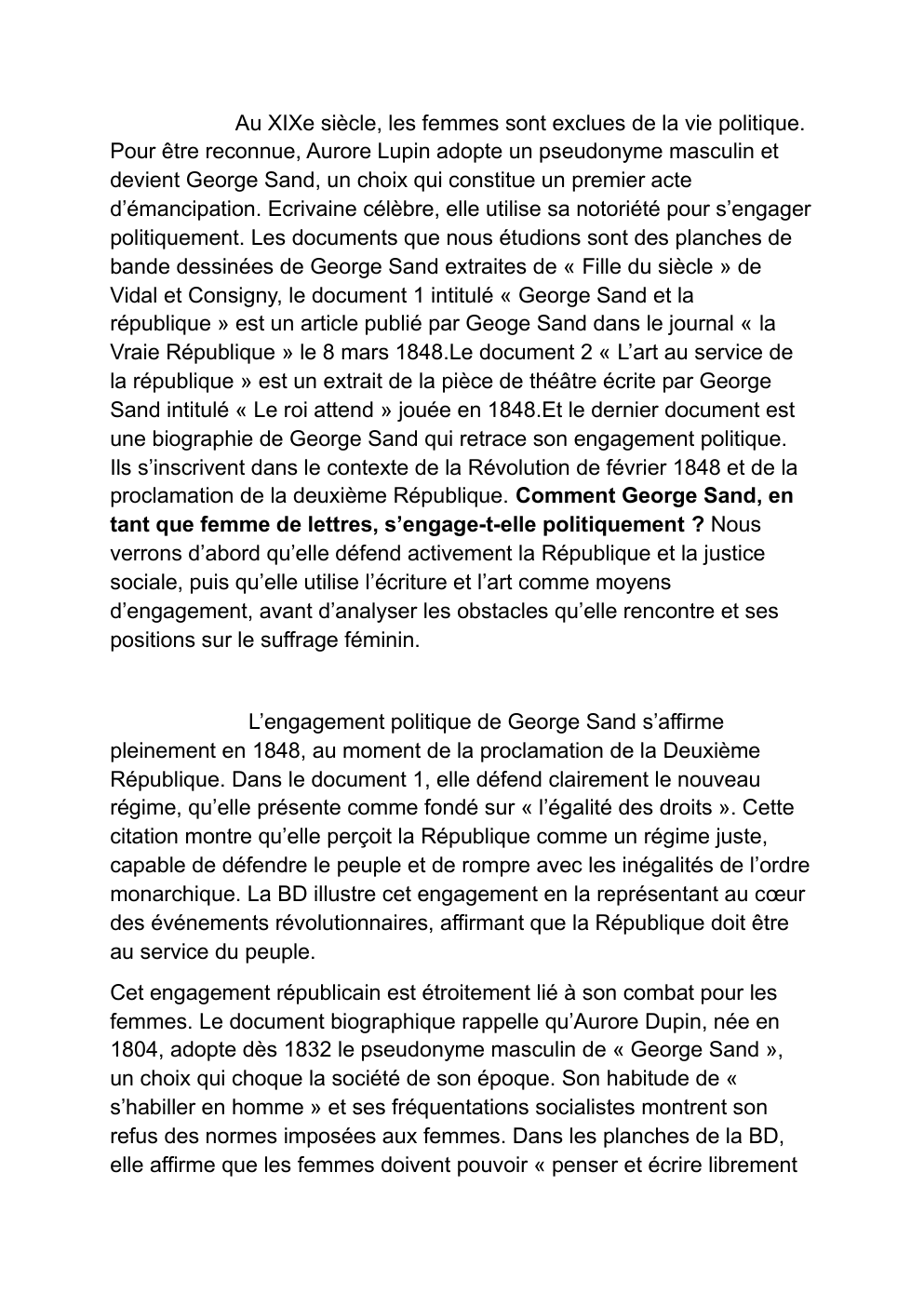 Prévisualisation du document Histoire George Sand