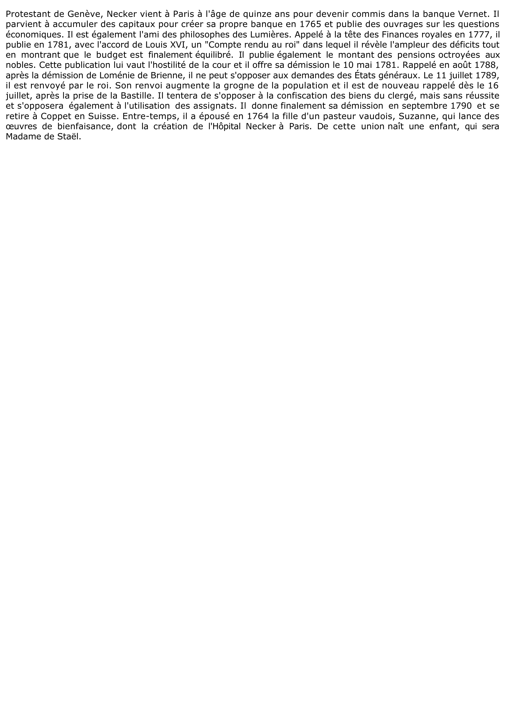 Prévisualisation du document HISTOIRE: Jacques Necker