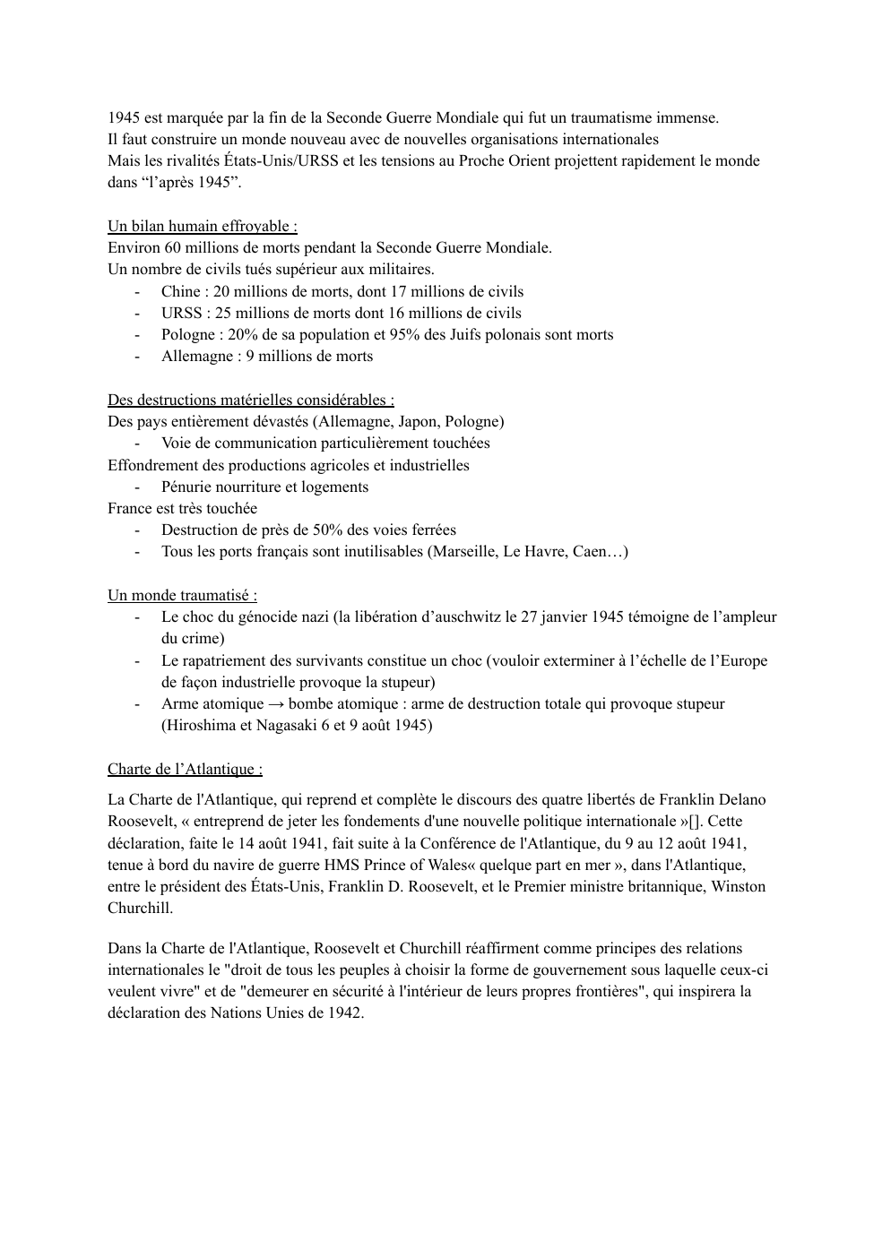 Prévisualisation du document Histoire la fin de la seconde guerre mondiale : conséquences et changements Vers un nouvel ordre mondial