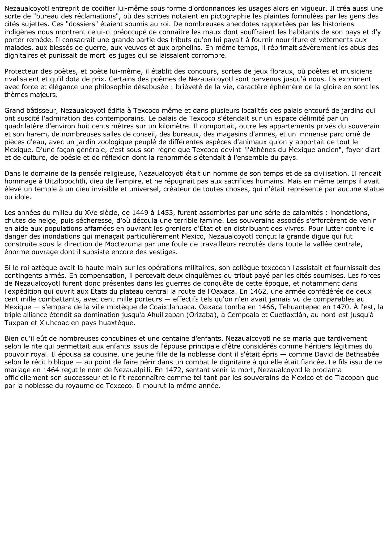 Prévisualisation du document HISTOIRE: Nezaualcoyotl