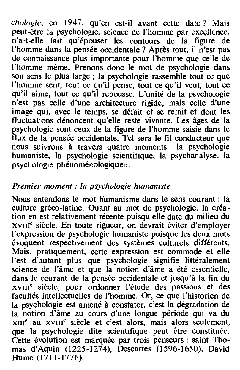 Prévisualisation du document Historique : Développement et évolution de la psychologie