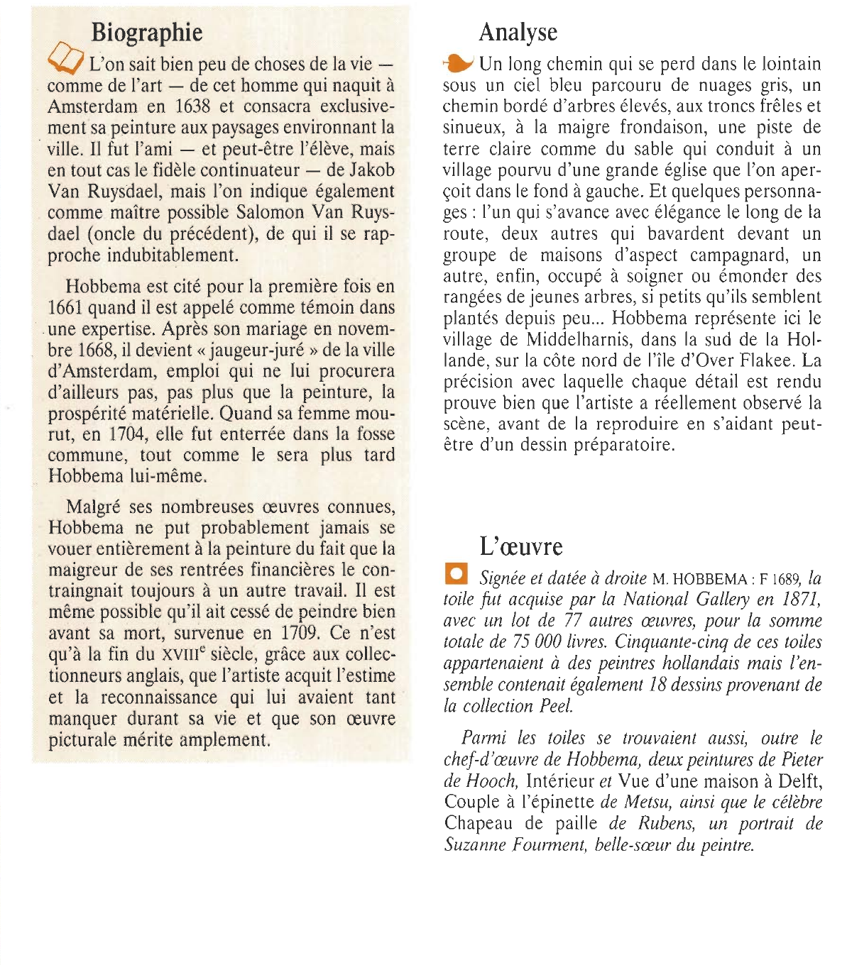 Prévisualisation du document HOBBEMA Meindert : LA ROUTE DE MIDDELHARNIS