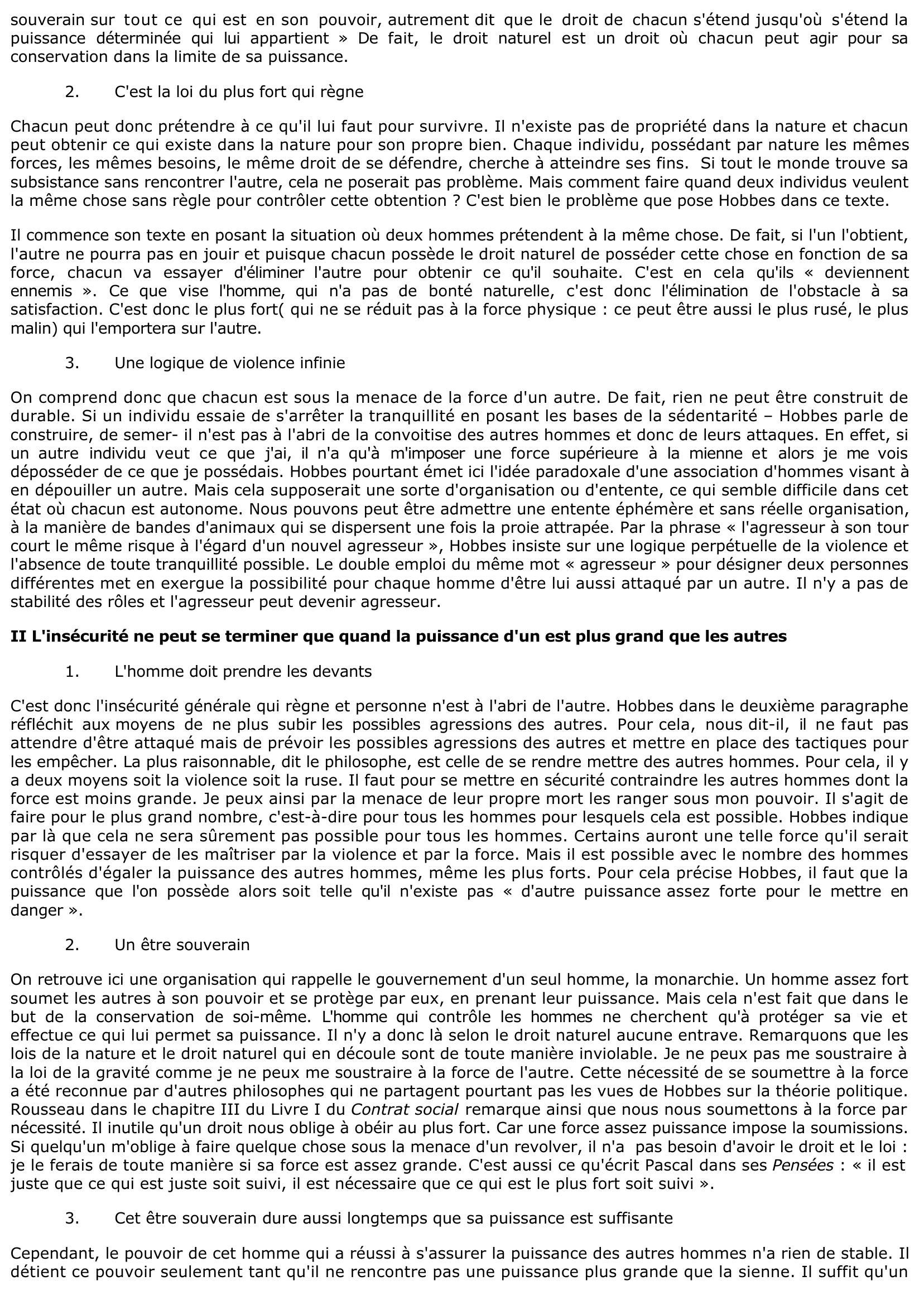 Prévisualisation du document HOBBES: Si deux hommes désirent la même chose...