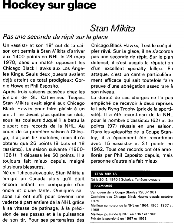 Prévisualisation du document Hockey sur glace:Stan Milita (sport).
