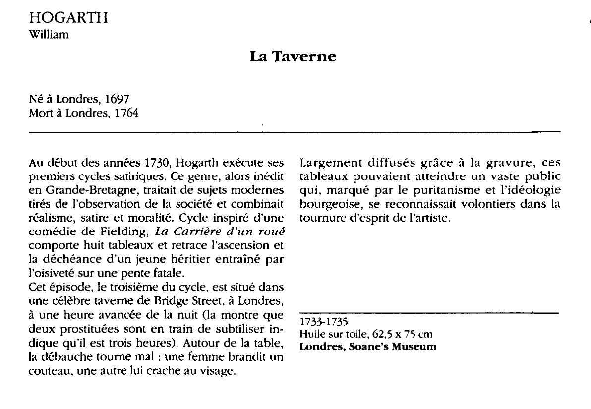Prévisualisation du document HOGARTH William : La Taverne