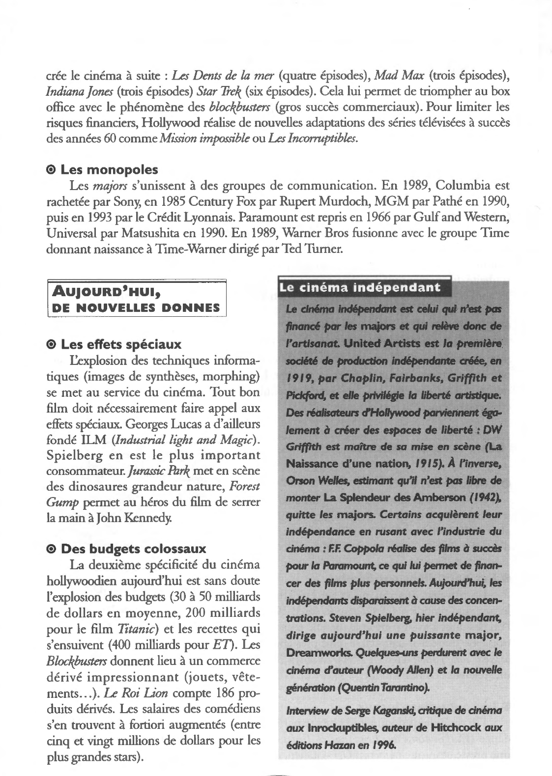 Prévisualisation du document Hollywood et les USA